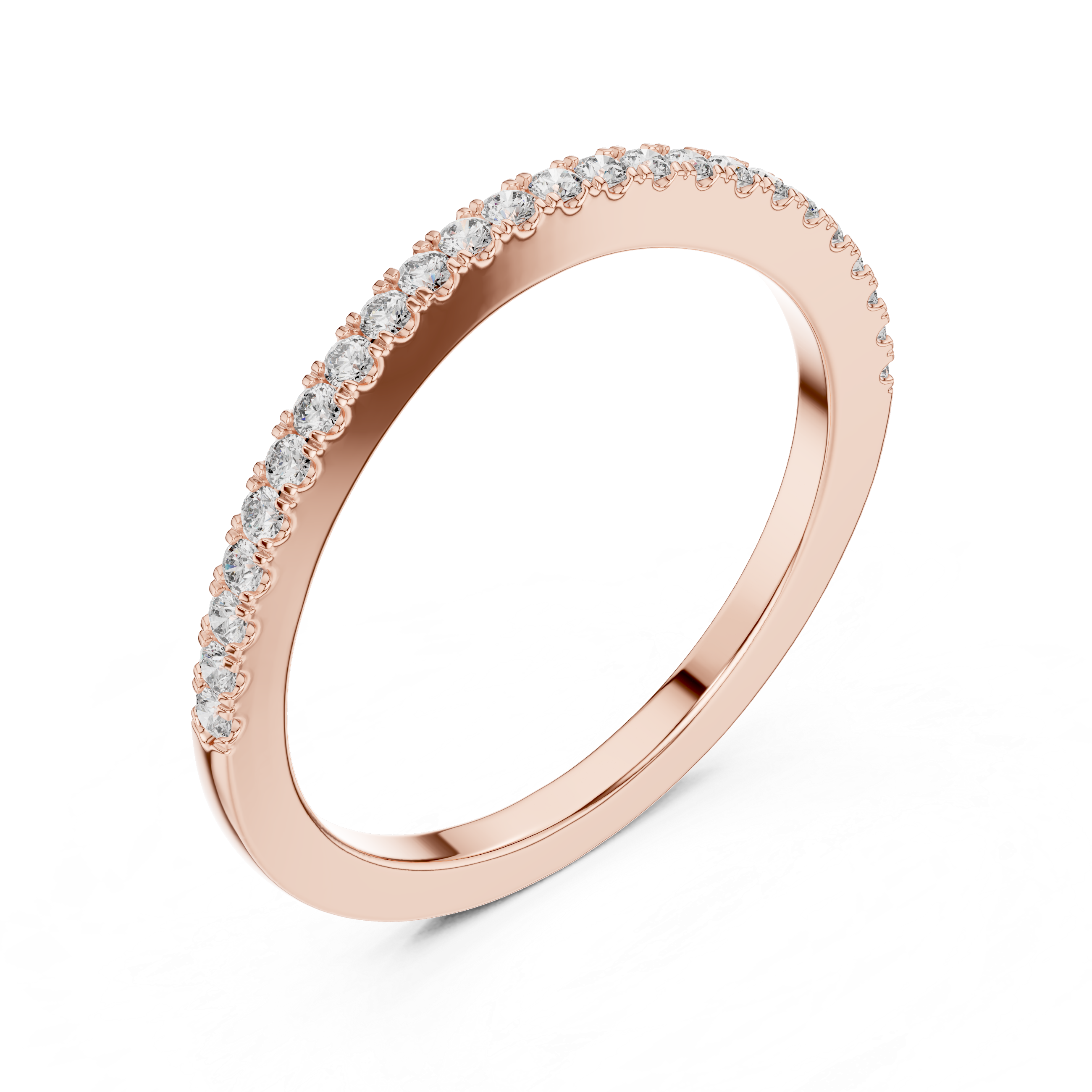 Slim U-Cut Pave Diamond Eternity / Stacking Band