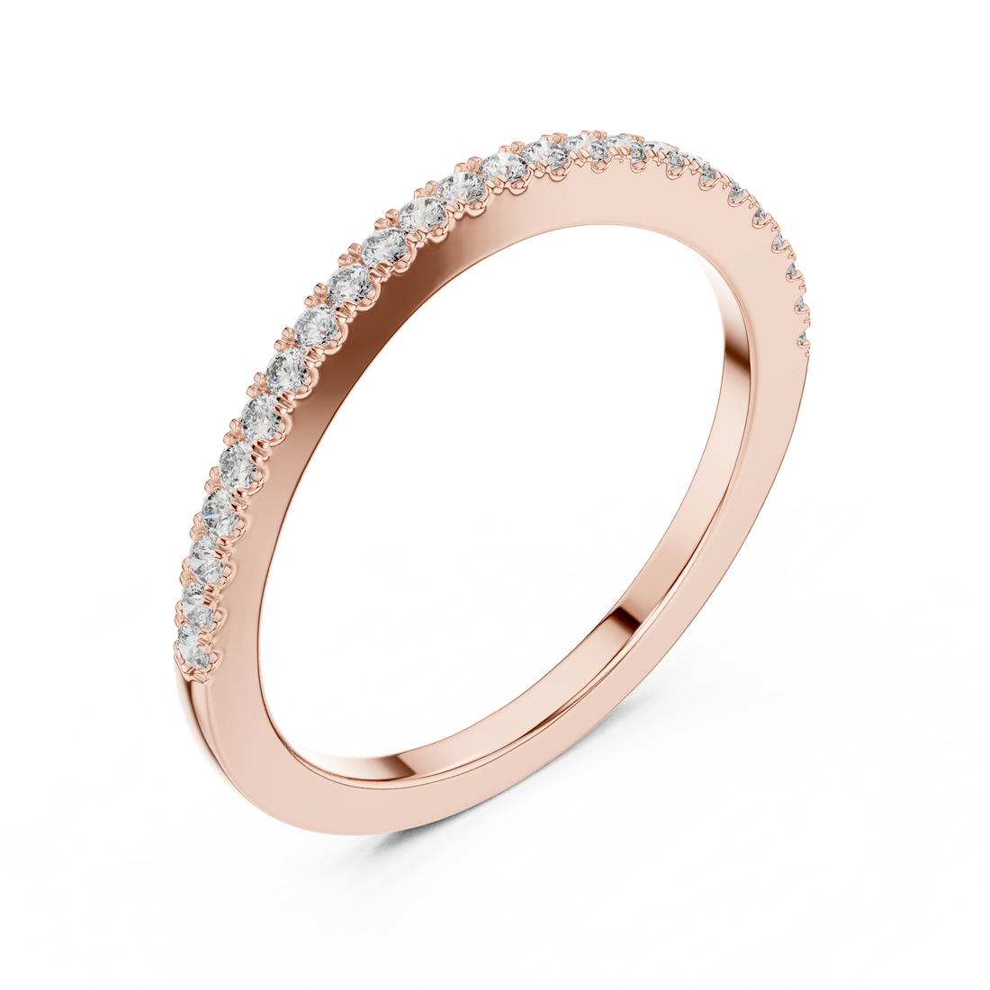 Slim U-Cut Pave Diamond Eternity / Stacking Band
