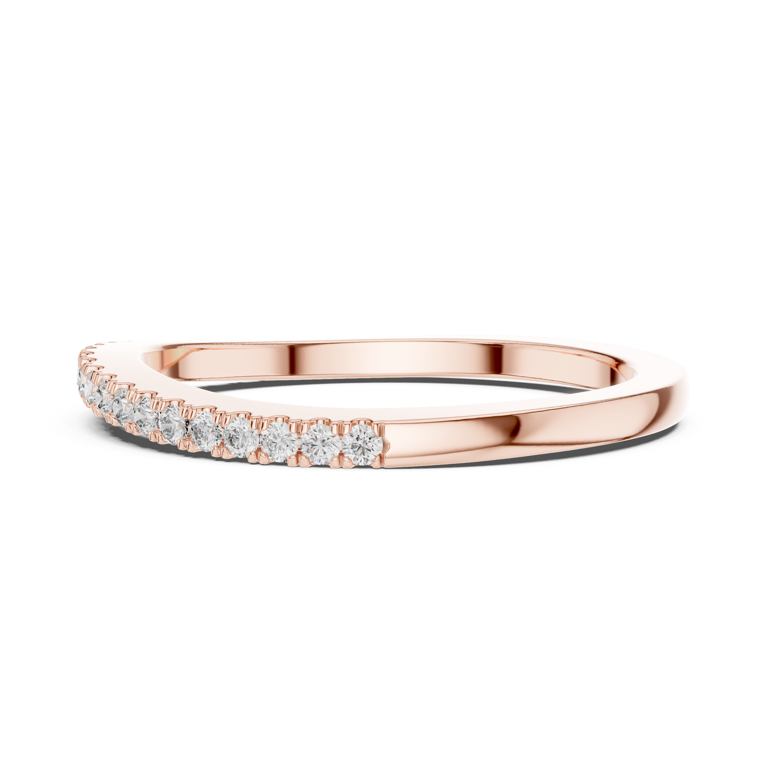 Slim U-Cut Pave Diamond Eternity / Stacking Band