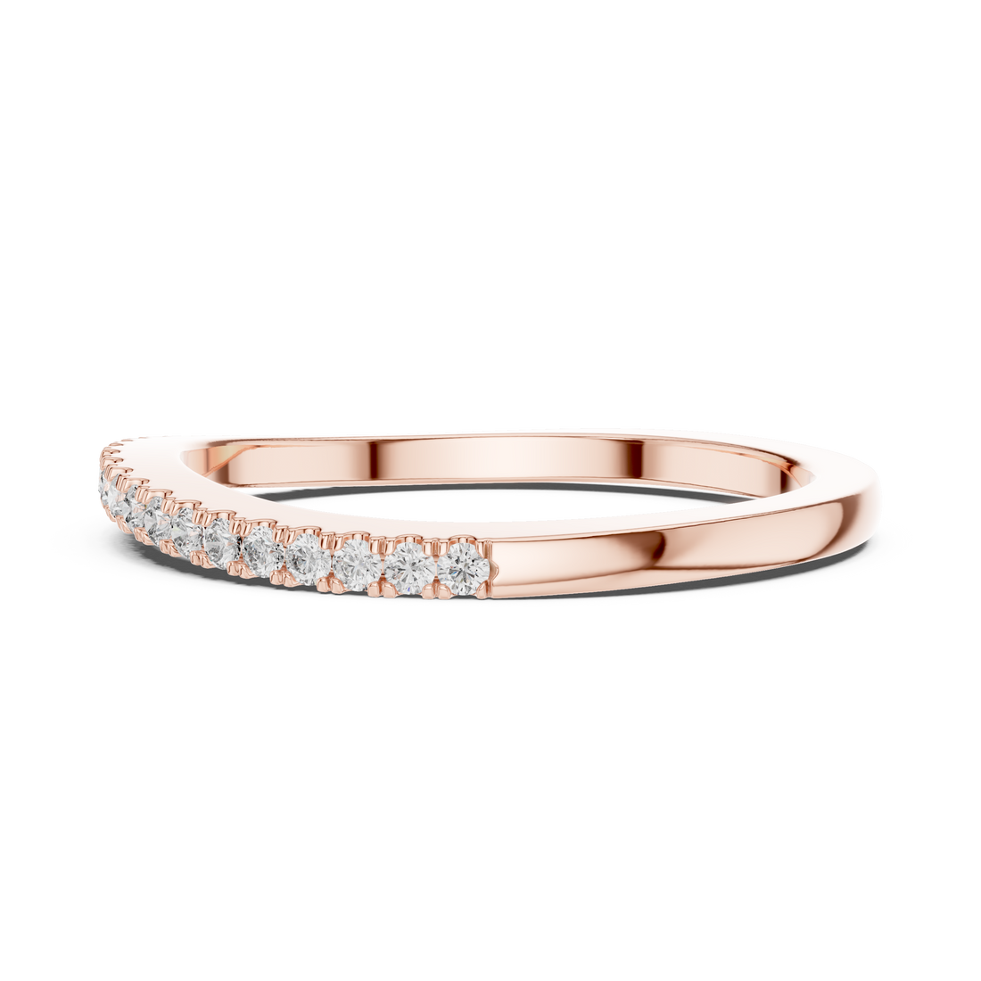 Slim U-Cut Pave Diamond Eternity / Stacking Band