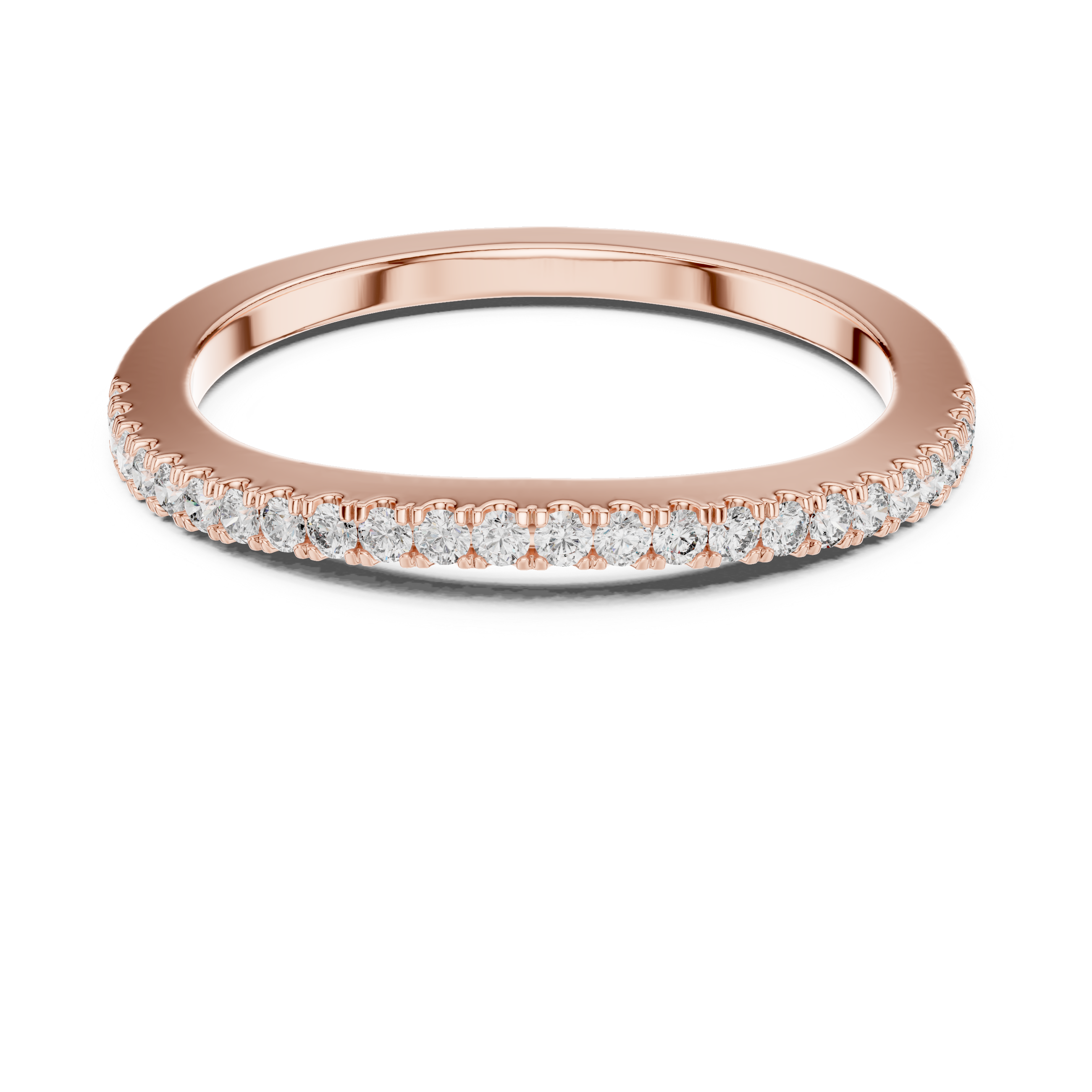 Slim U-Cut Pave Diamond Eternity / Stacking Band