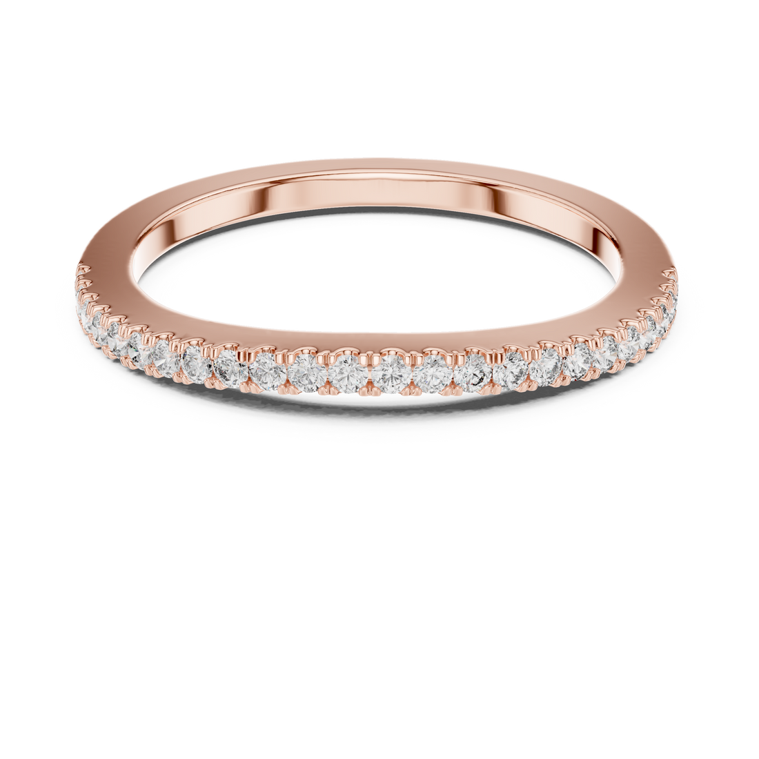 Slim U-Cut Pave Diamond Eternity / Stacking Band