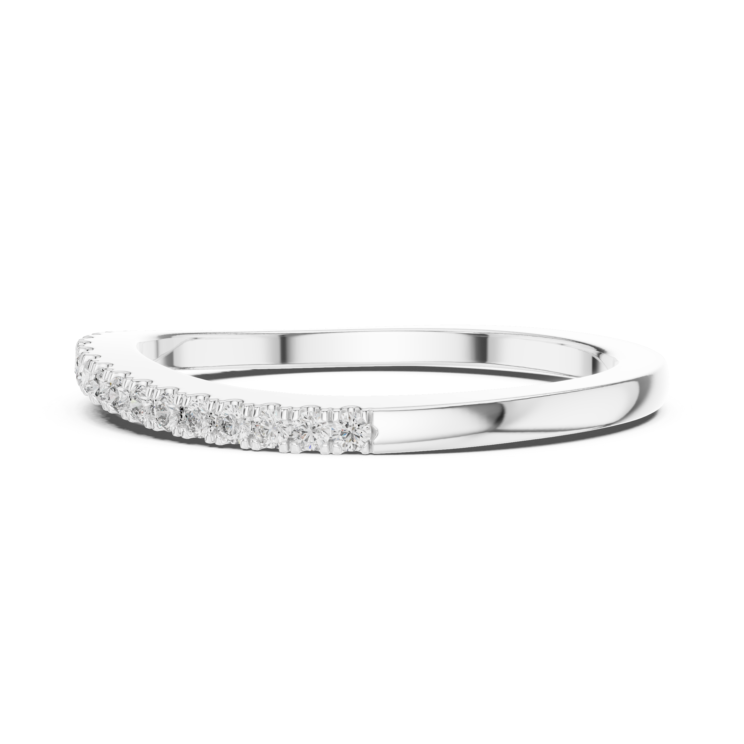 Slim U-Cut Pave Diamond Eternity / Stacking Band