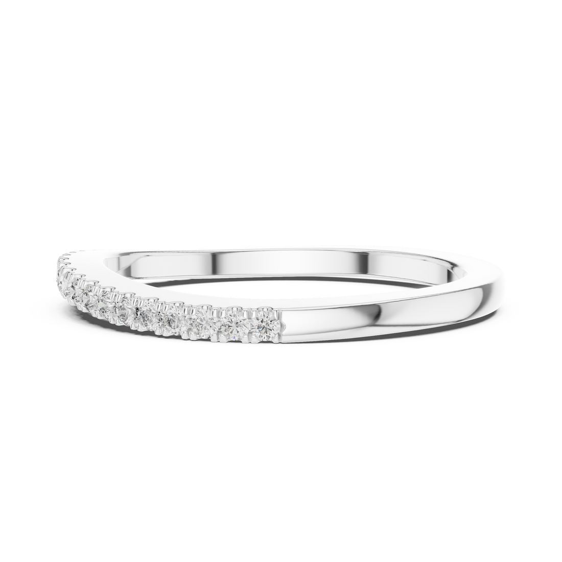 Slim U-Cut Pave Diamond Eternity / Stacking Band