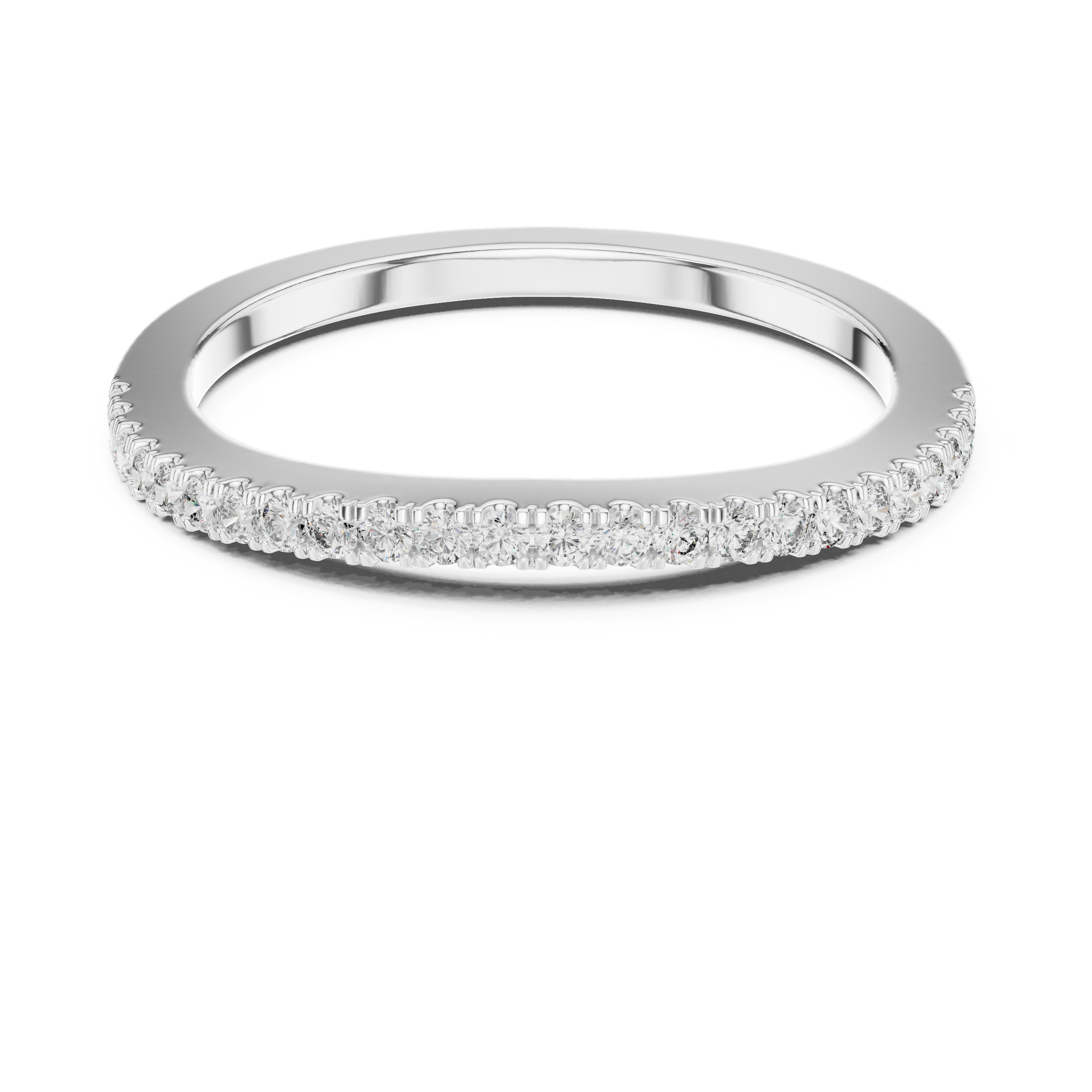 Slim U-Cut Pave Diamond Eternity / Stacking Band