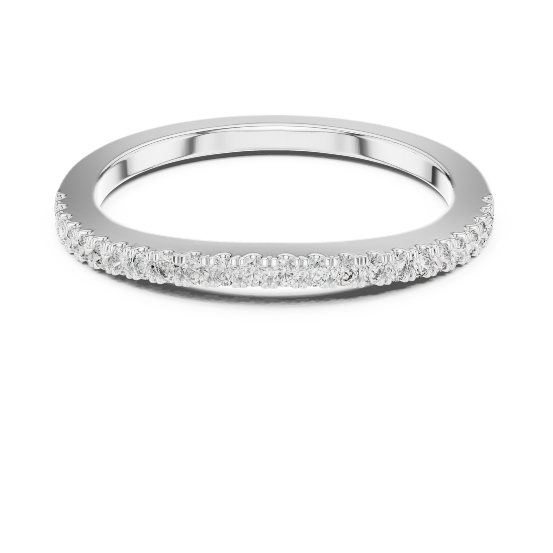 Slim U-Cut Pave Diamond Eternity / Stacking Band