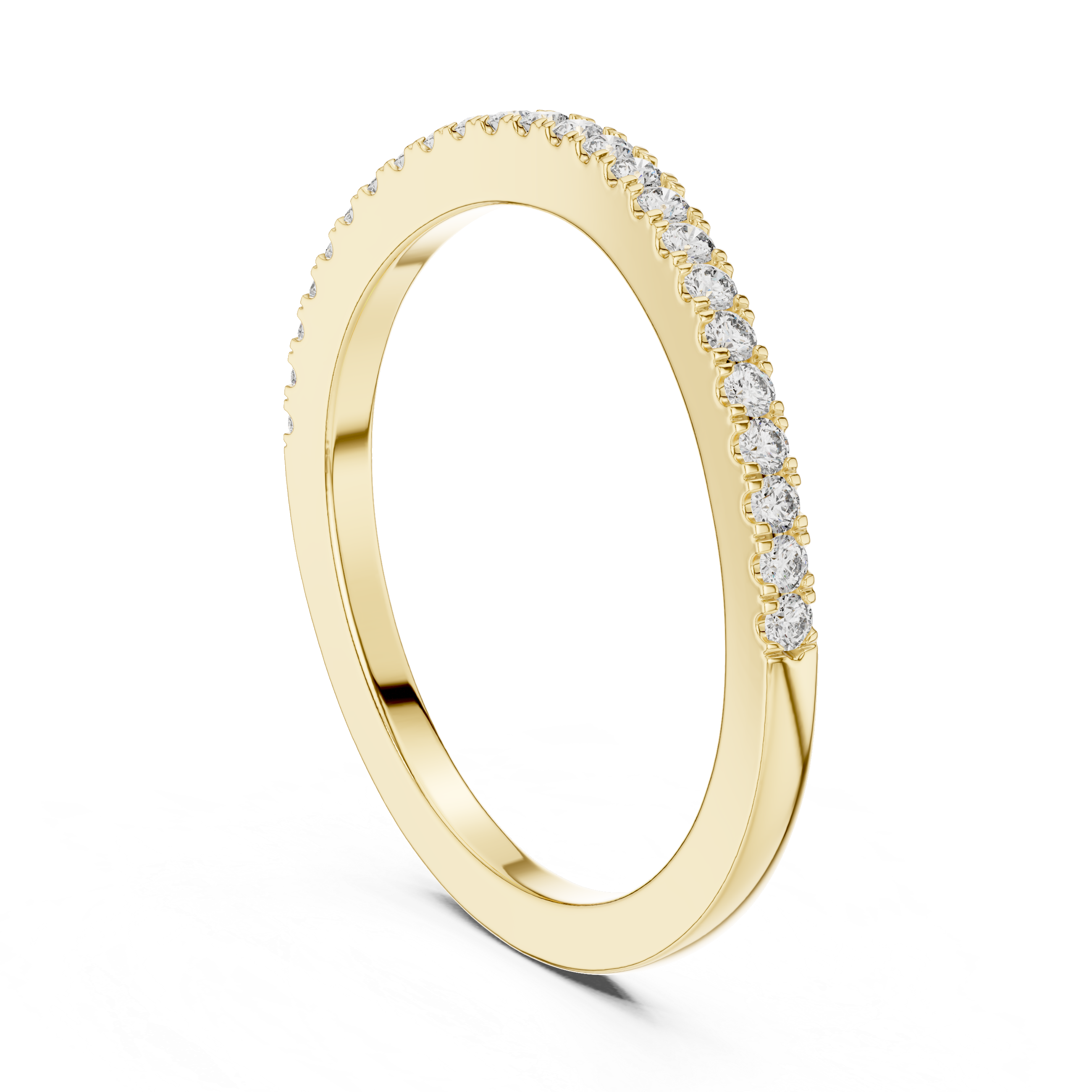 Slim U-Cut Pave Diamond Eternity / Stacking Band