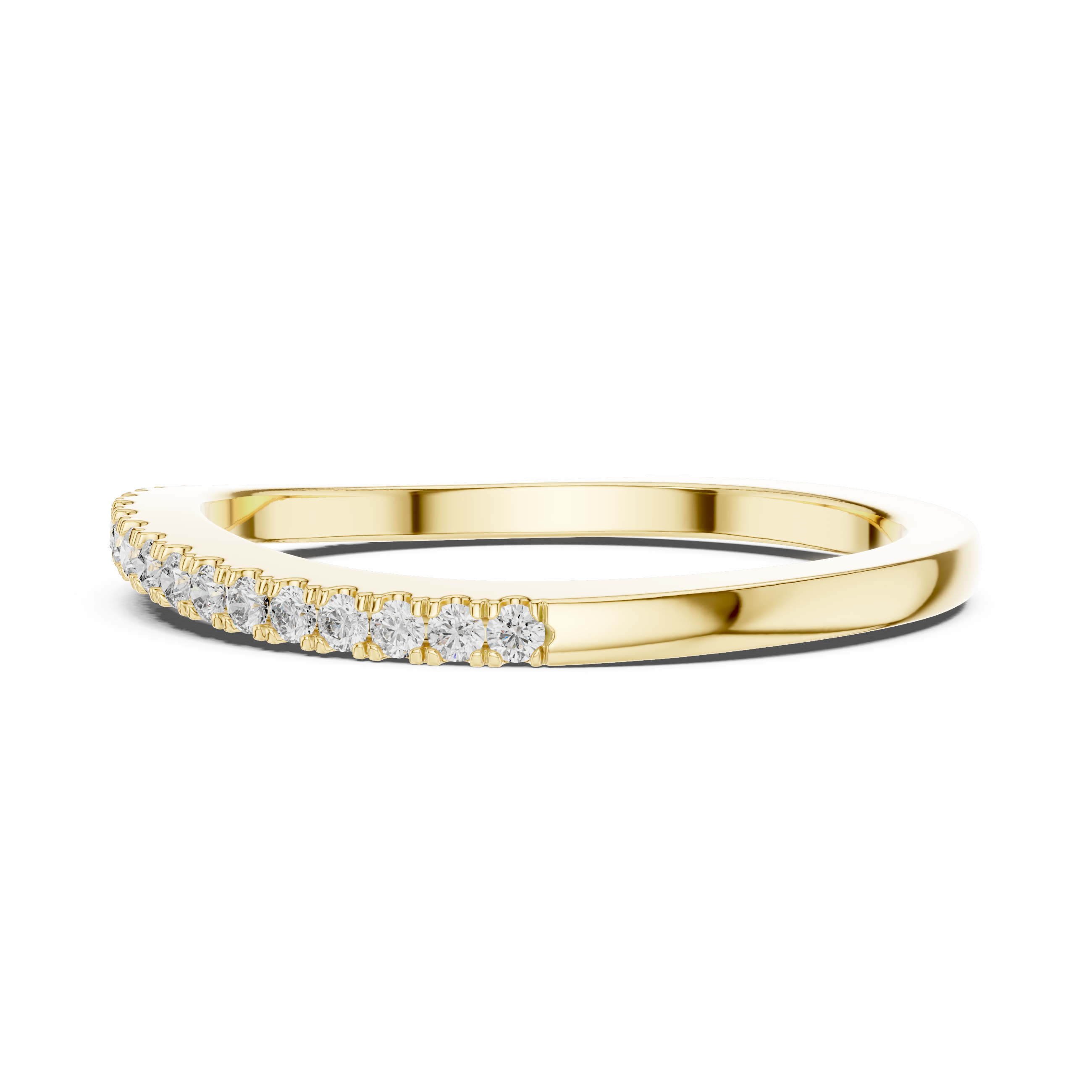 Slim U-Cut Pave Diamond Eternity / Stacking Band