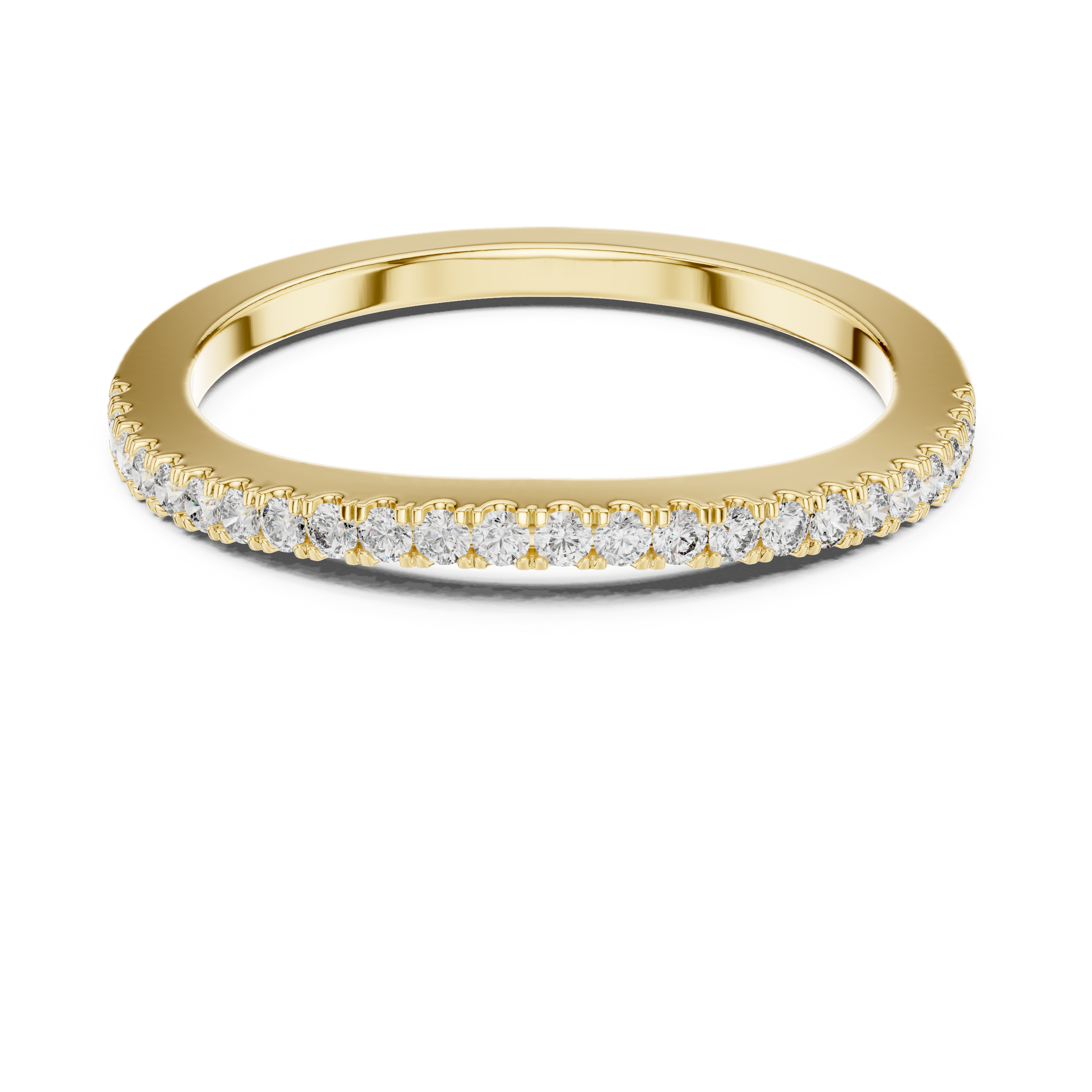 Slim U-Cut Pave Diamond Eternity / Stacking Band