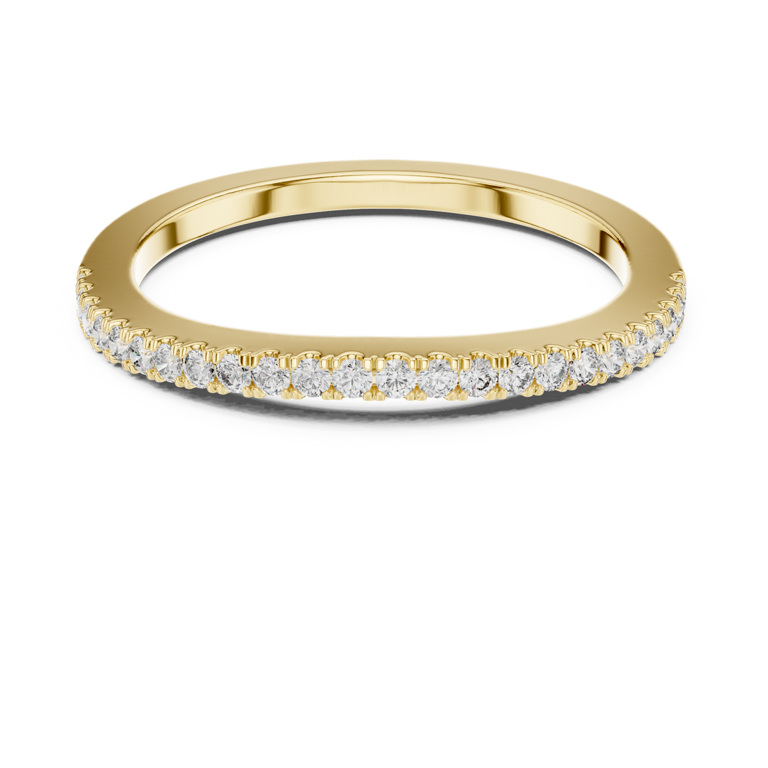 Slim U-Cut Pave Diamond Eternity / Stacking Band