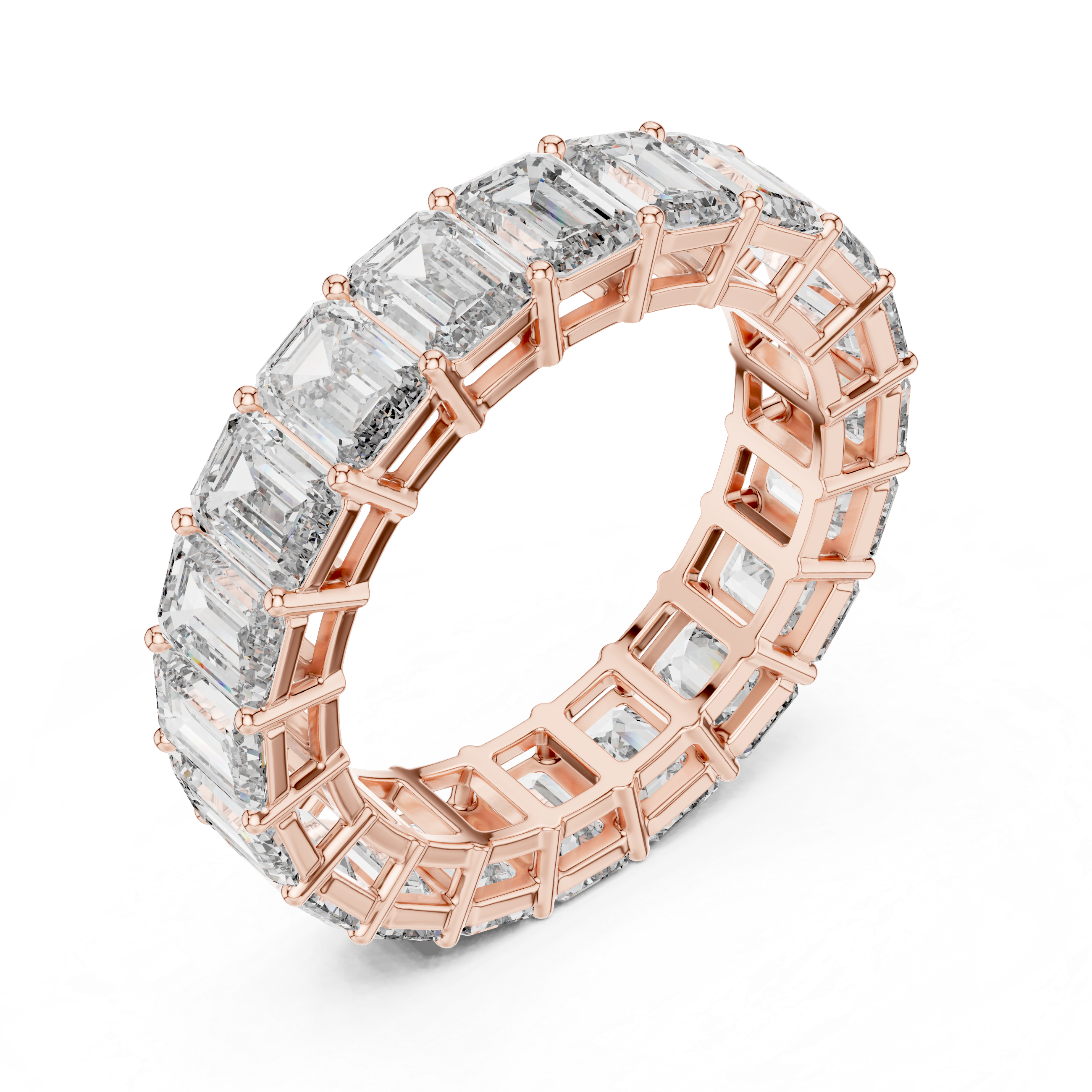 Emerald-Cut Diamond Full Eternity Band