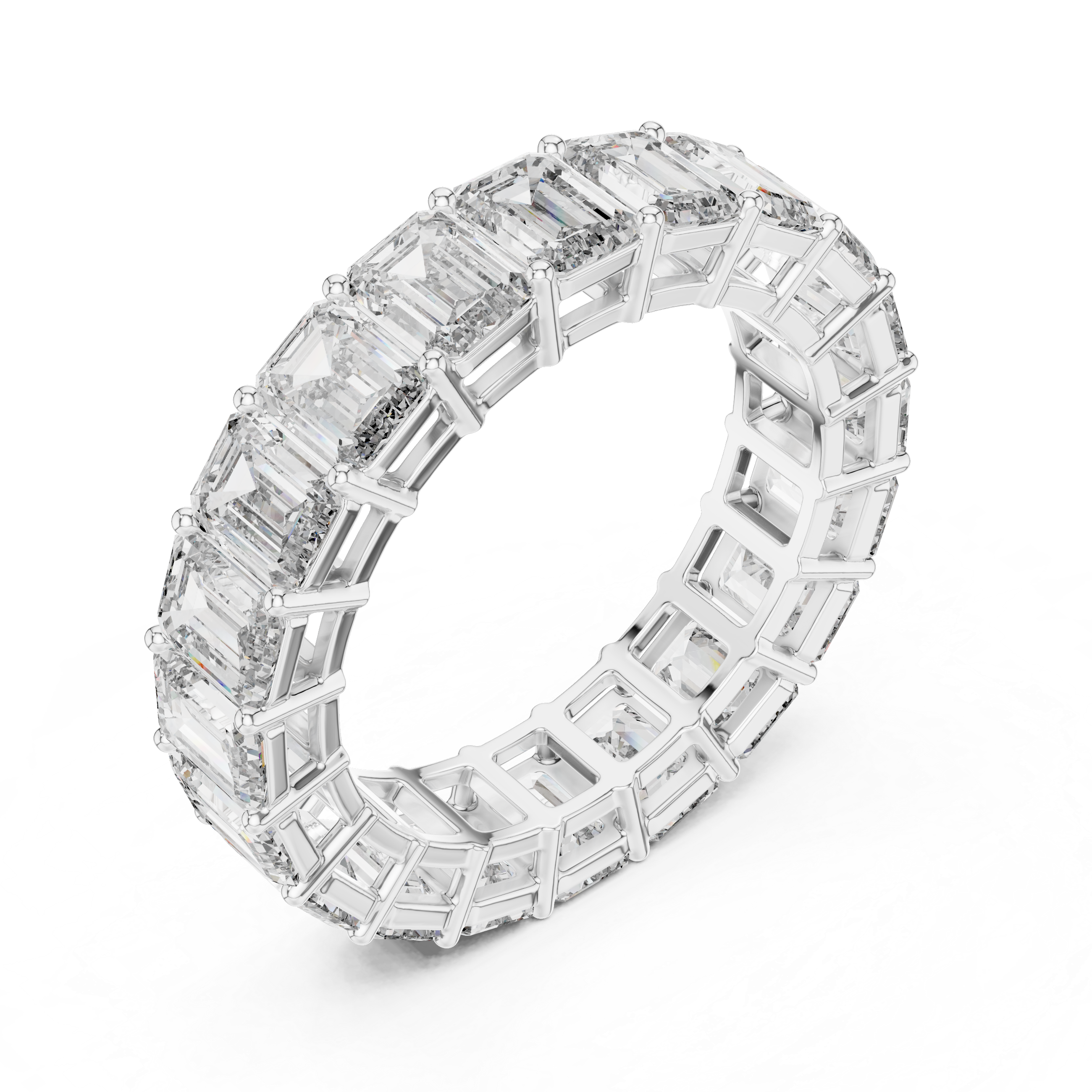 Emerald-Cut Diamond Full Eternity Band