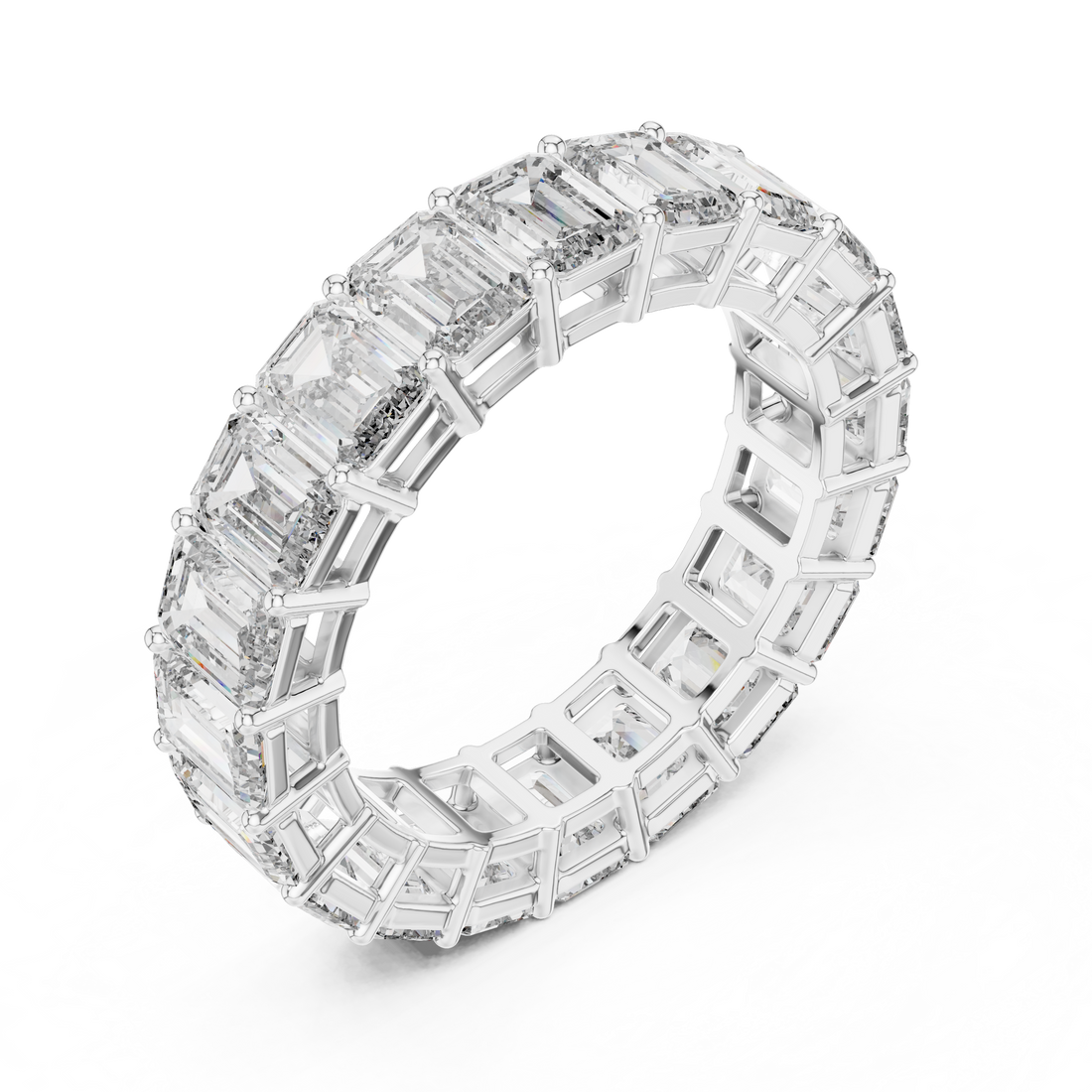 Emerald-Cut Diamond Full Eternity Band