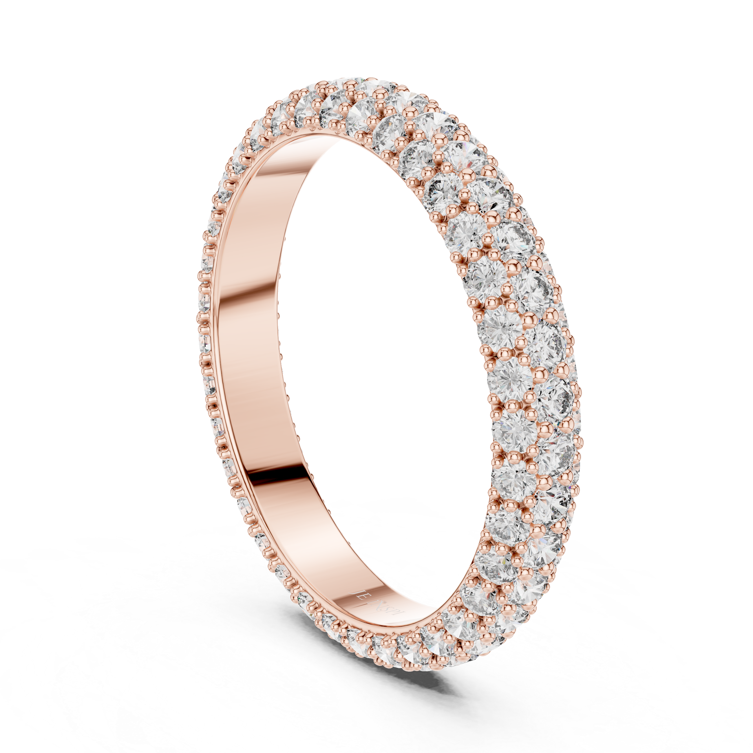 Triple-Row Dome Pave Eternity Band