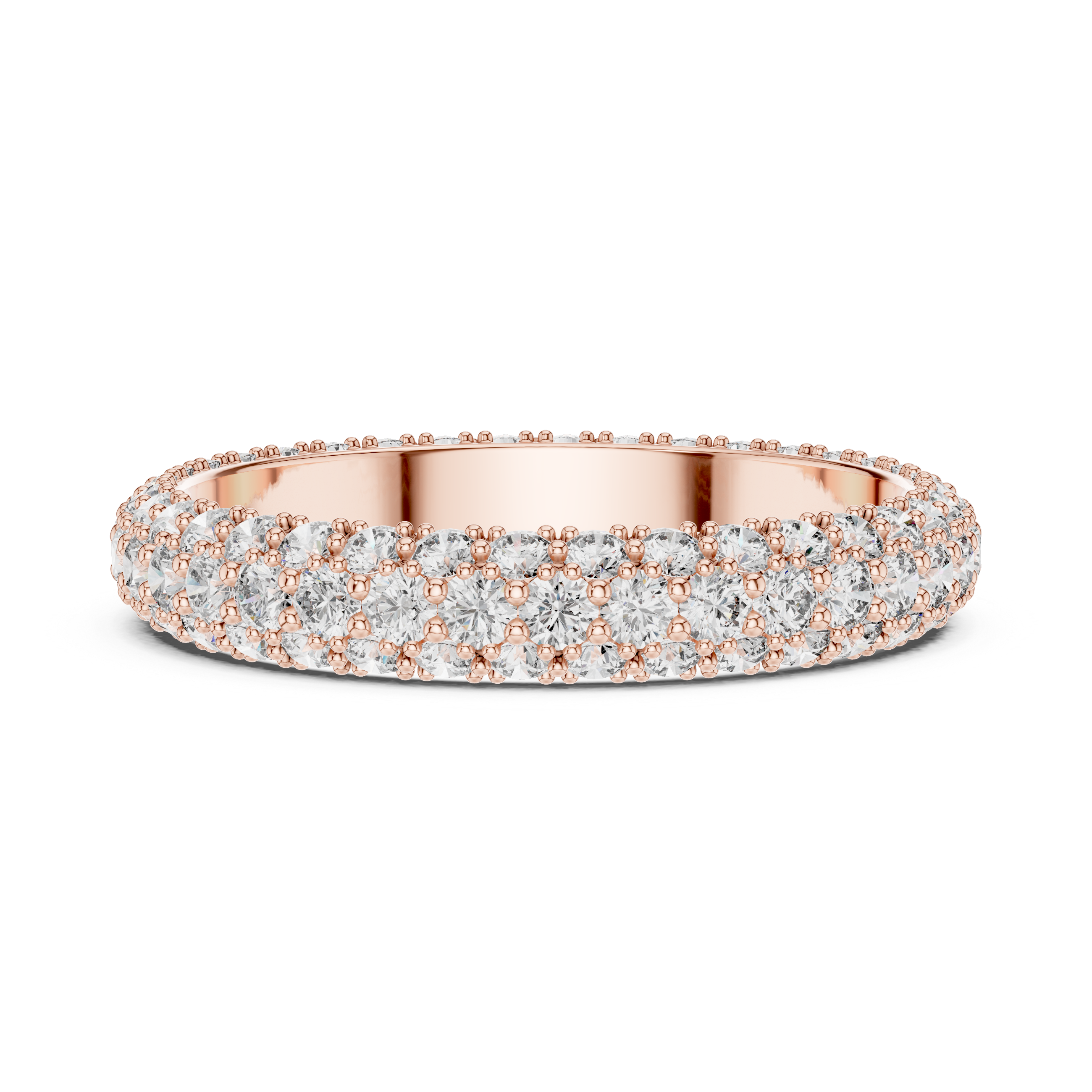 Triple-Row Dome Pave Eternity Band