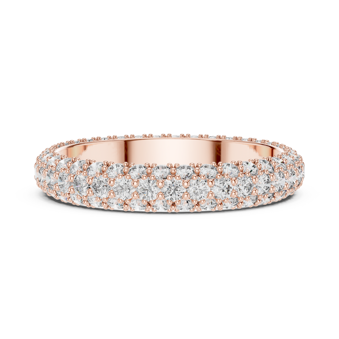 Triple-Row Dome Pave Eternity Band