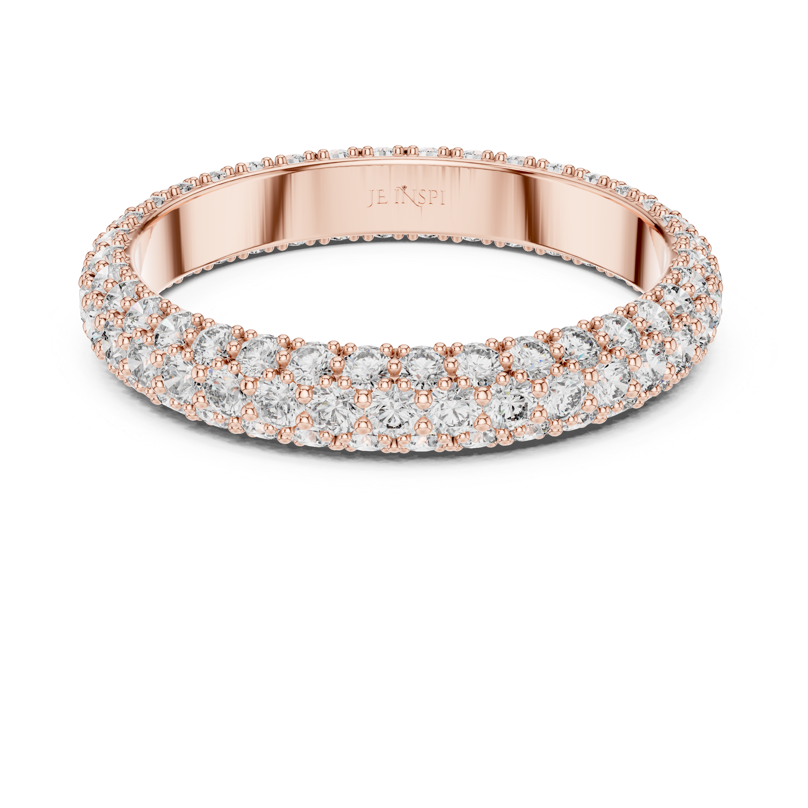 Triple-Row Dome Pave Eternity Band