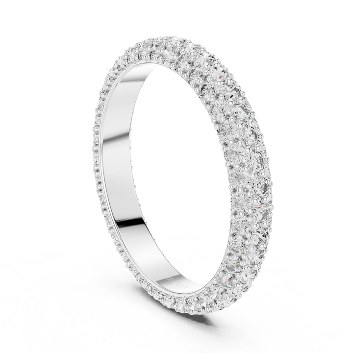 Triple-Row Dome Pave Eternity Band