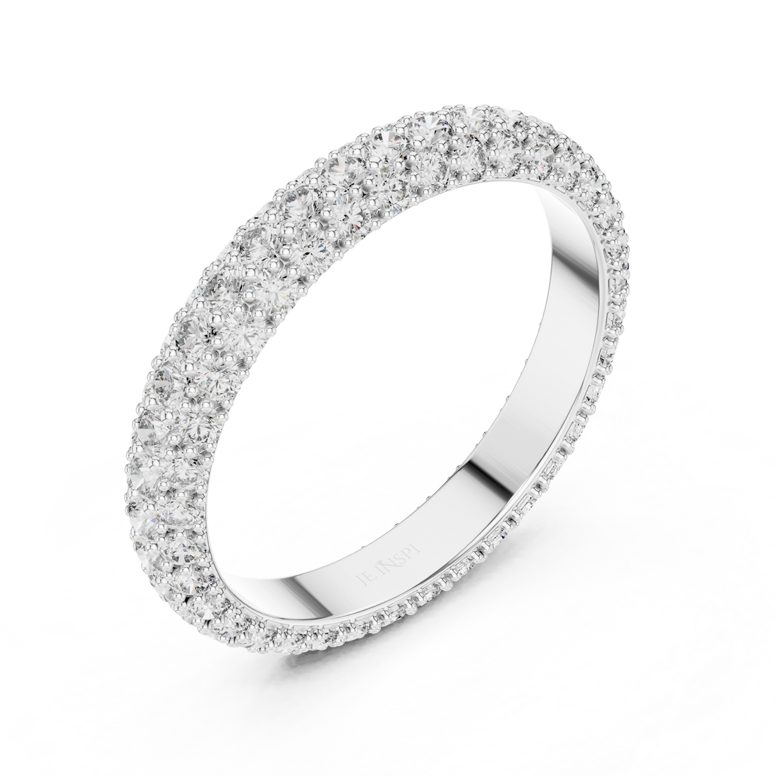 Triple-Row Dome Pave Eternity Band