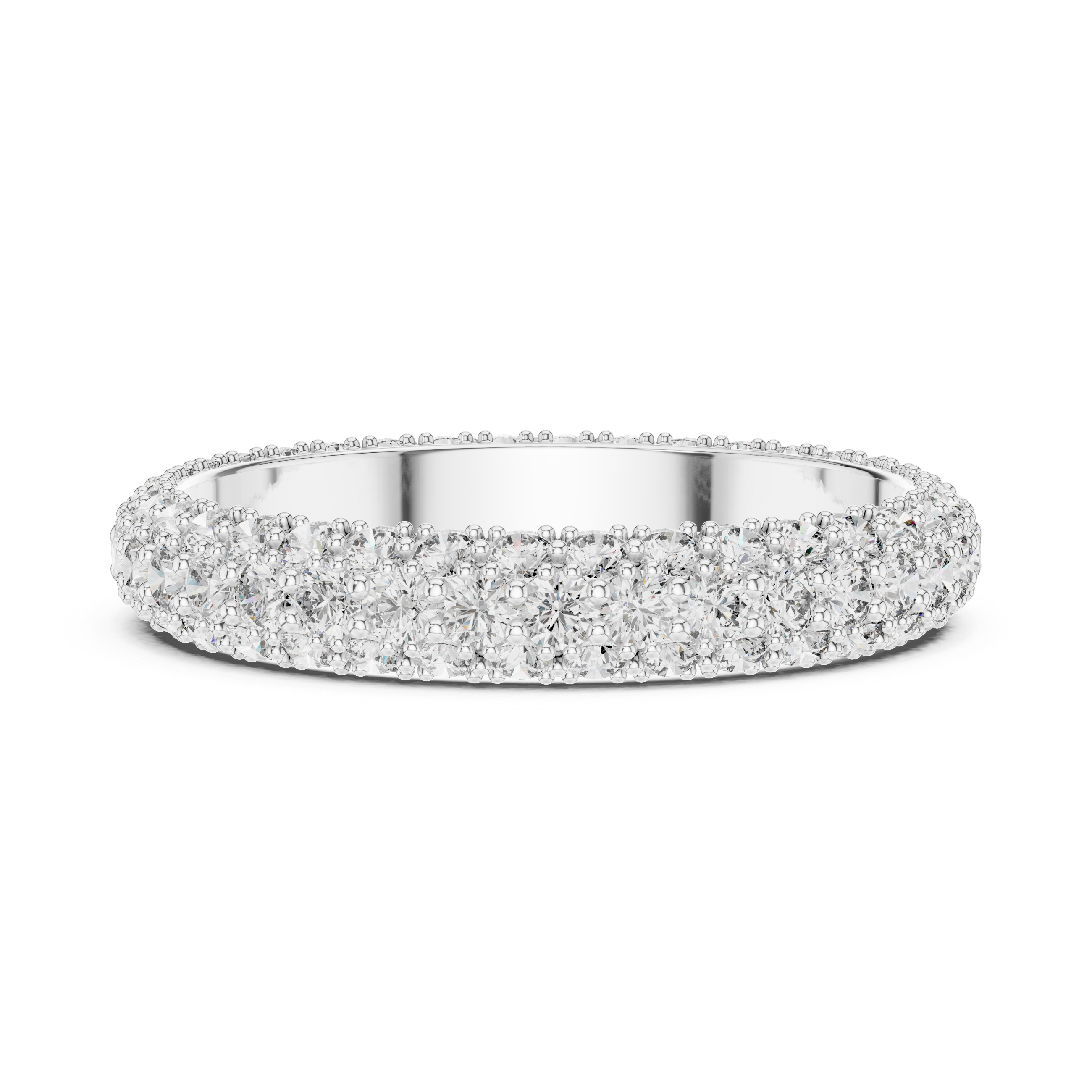 Triple-Row Dome Pave Eternity Band