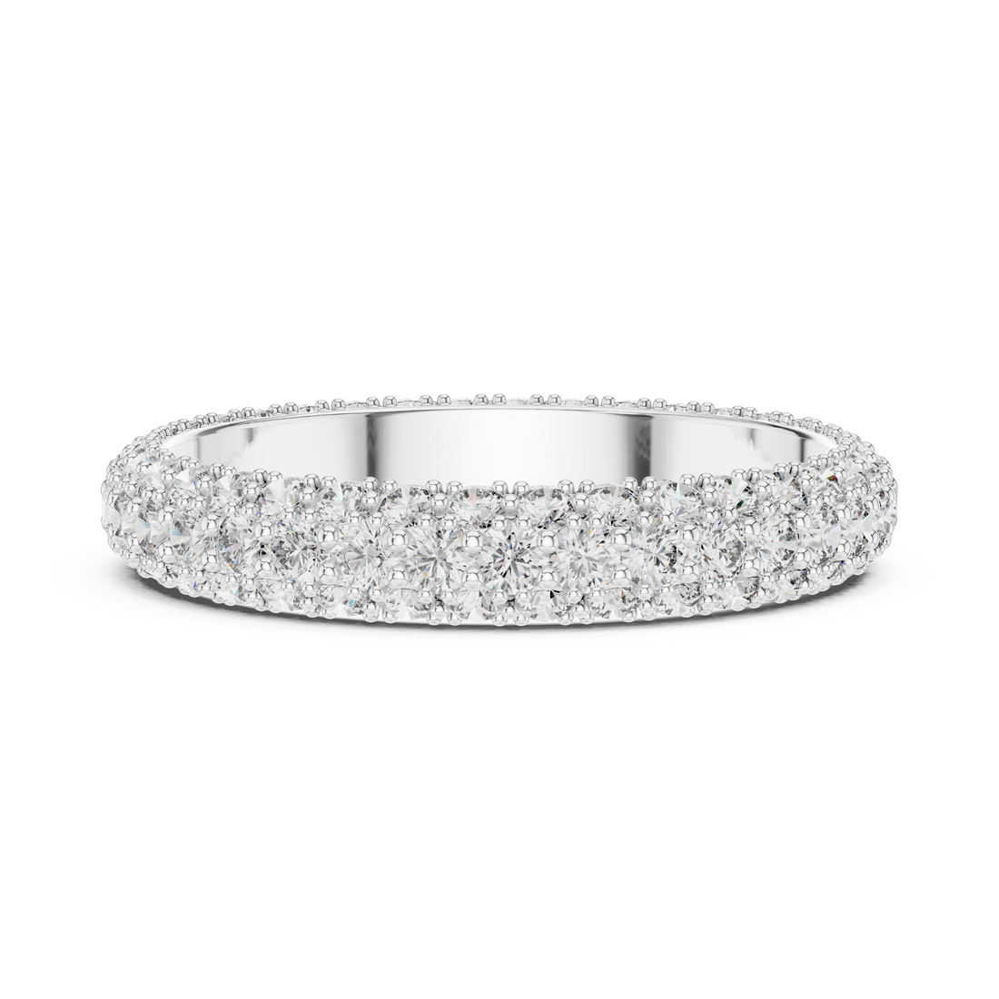 Triple-Row Dome Pave Eternity Band