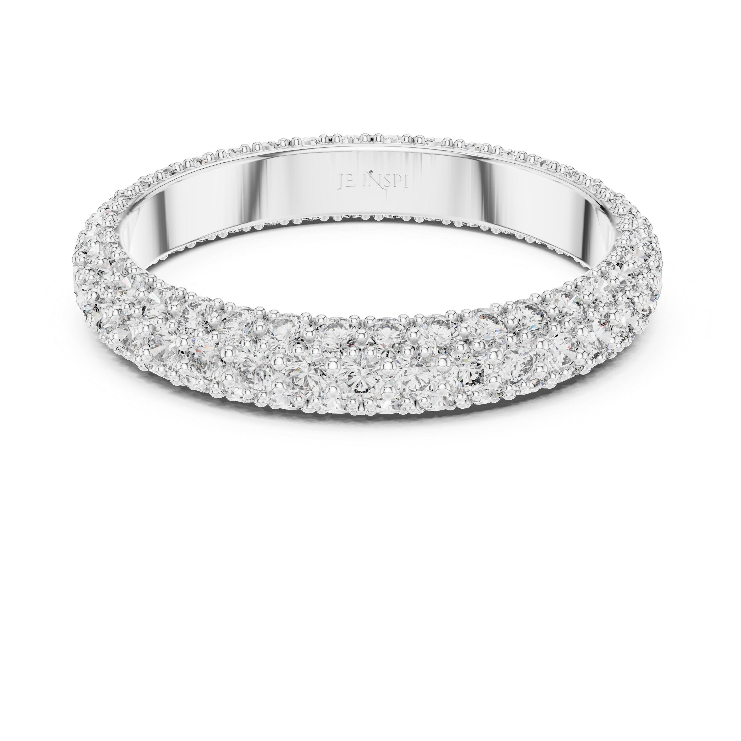 Triple-Row Dome Pave Eternity Band