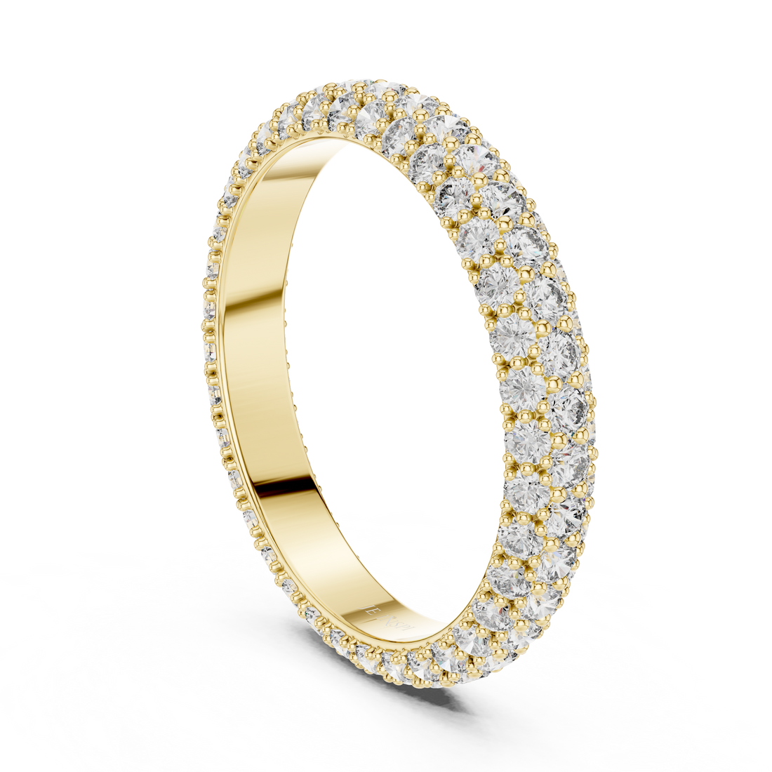 Triple-Row Dome Pave Eternity Band