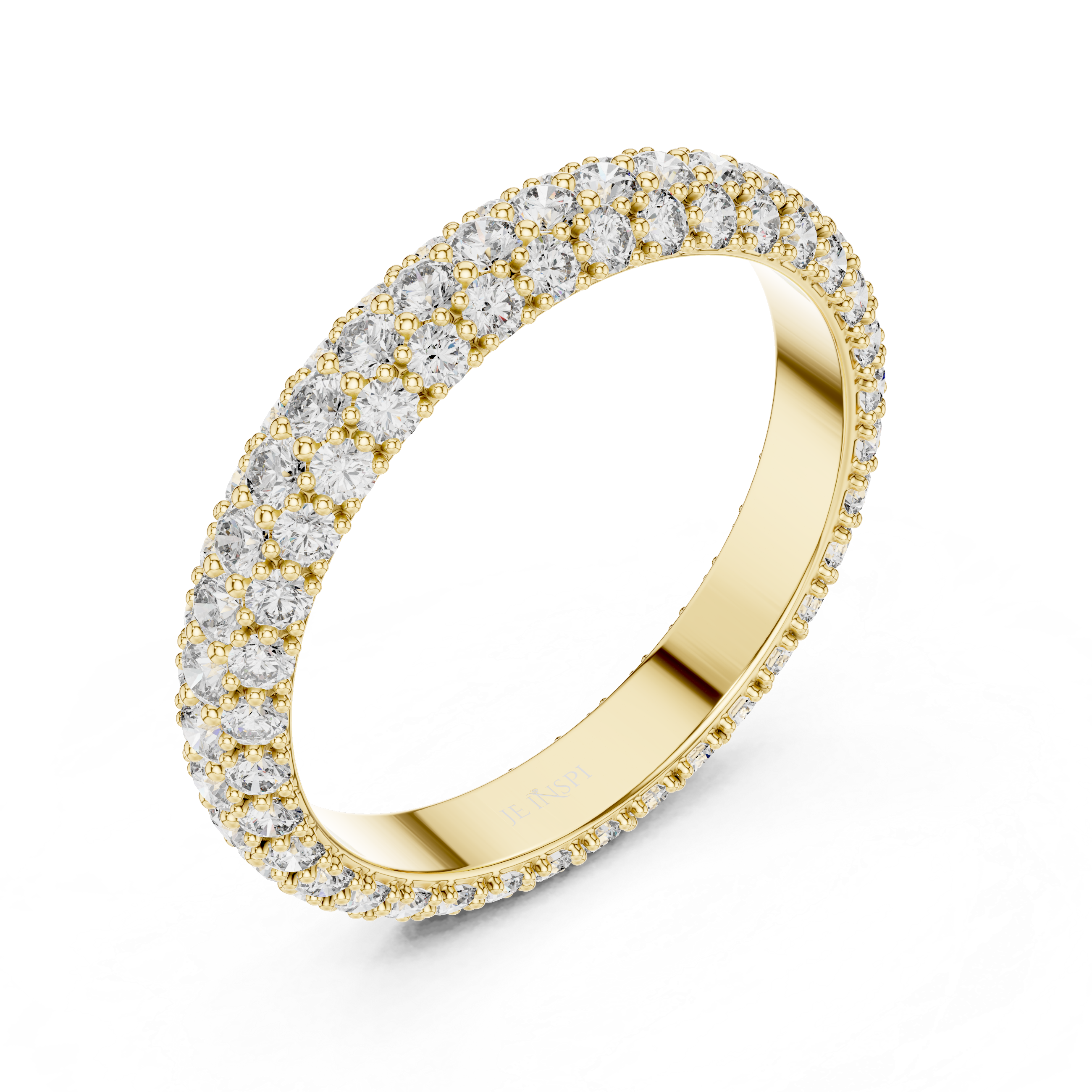 Triple-Row Dome Pave Eternity Band