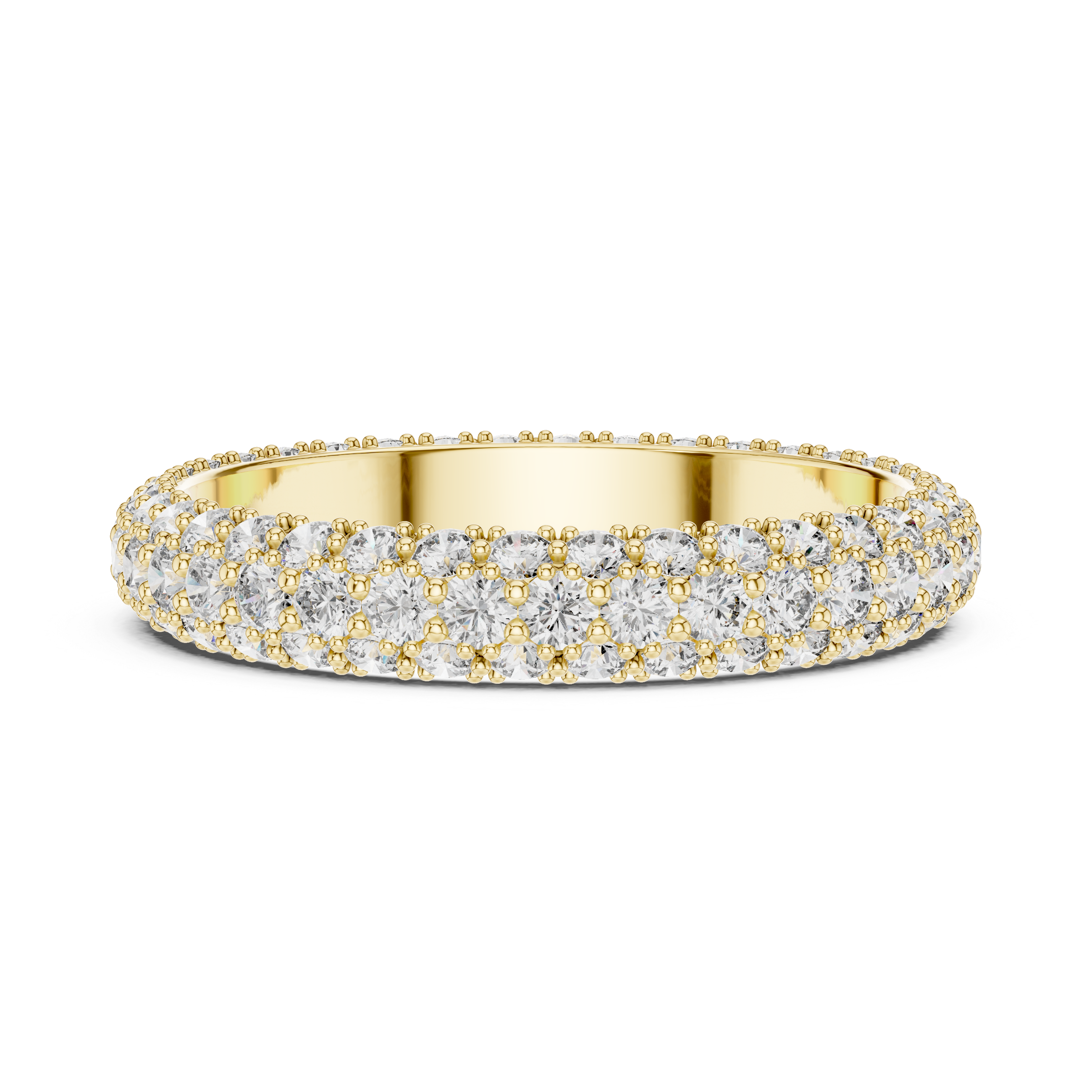 Triple-Row Dome Pave Eternity Band