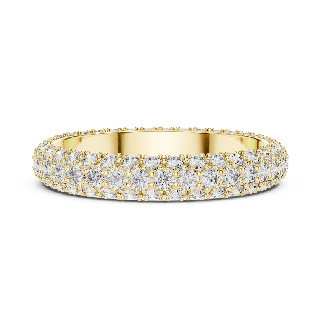 Triple-Row Dome Pave Eternity Band
