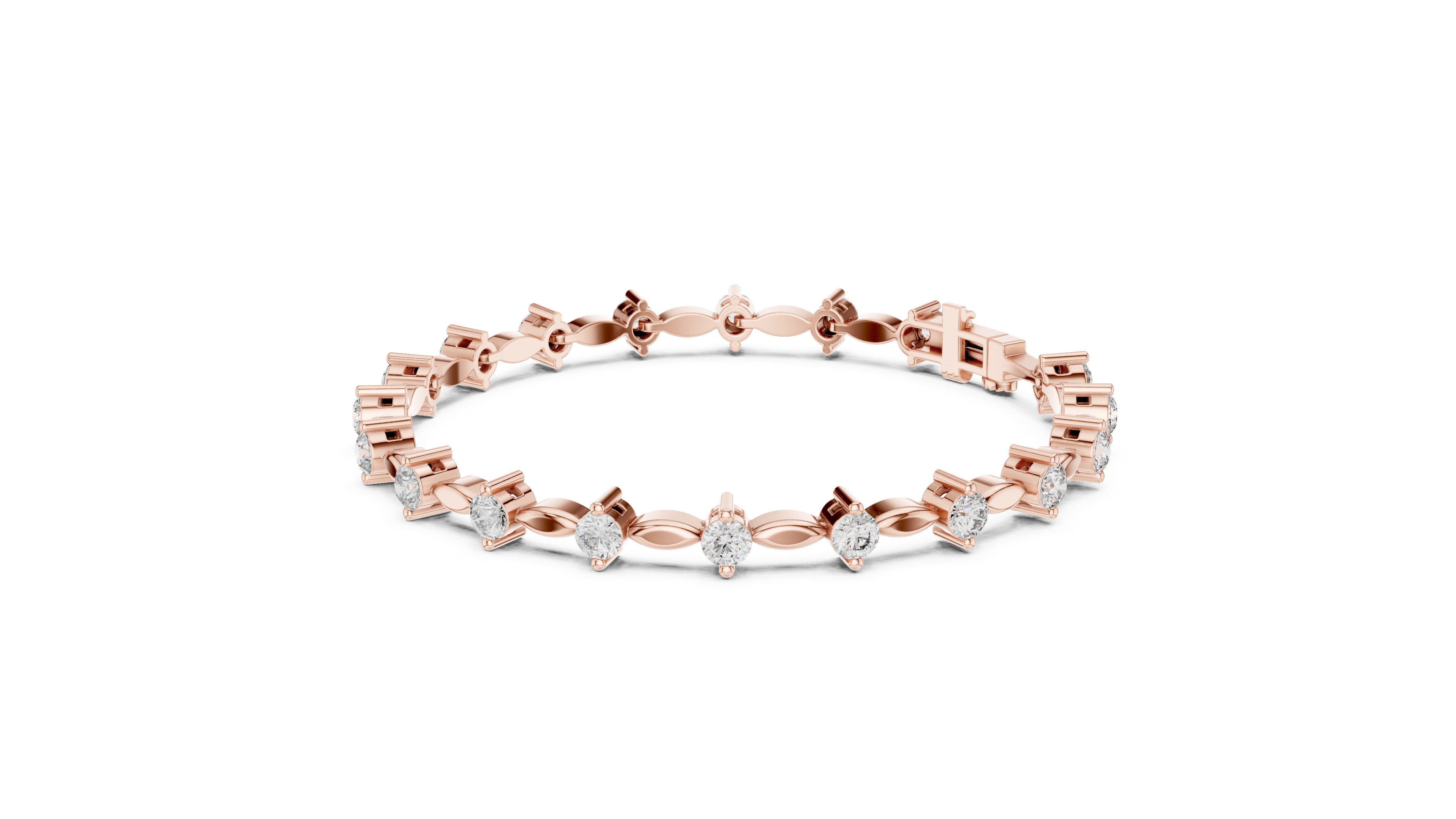 Round Diamond Collet Link Tennis Bracelet (2.09 TCW)