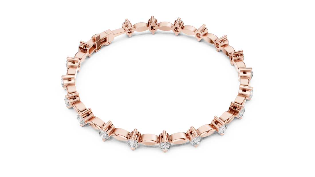 Round Diamond Collet Link Tennis Bracelet (2.09 TCW)