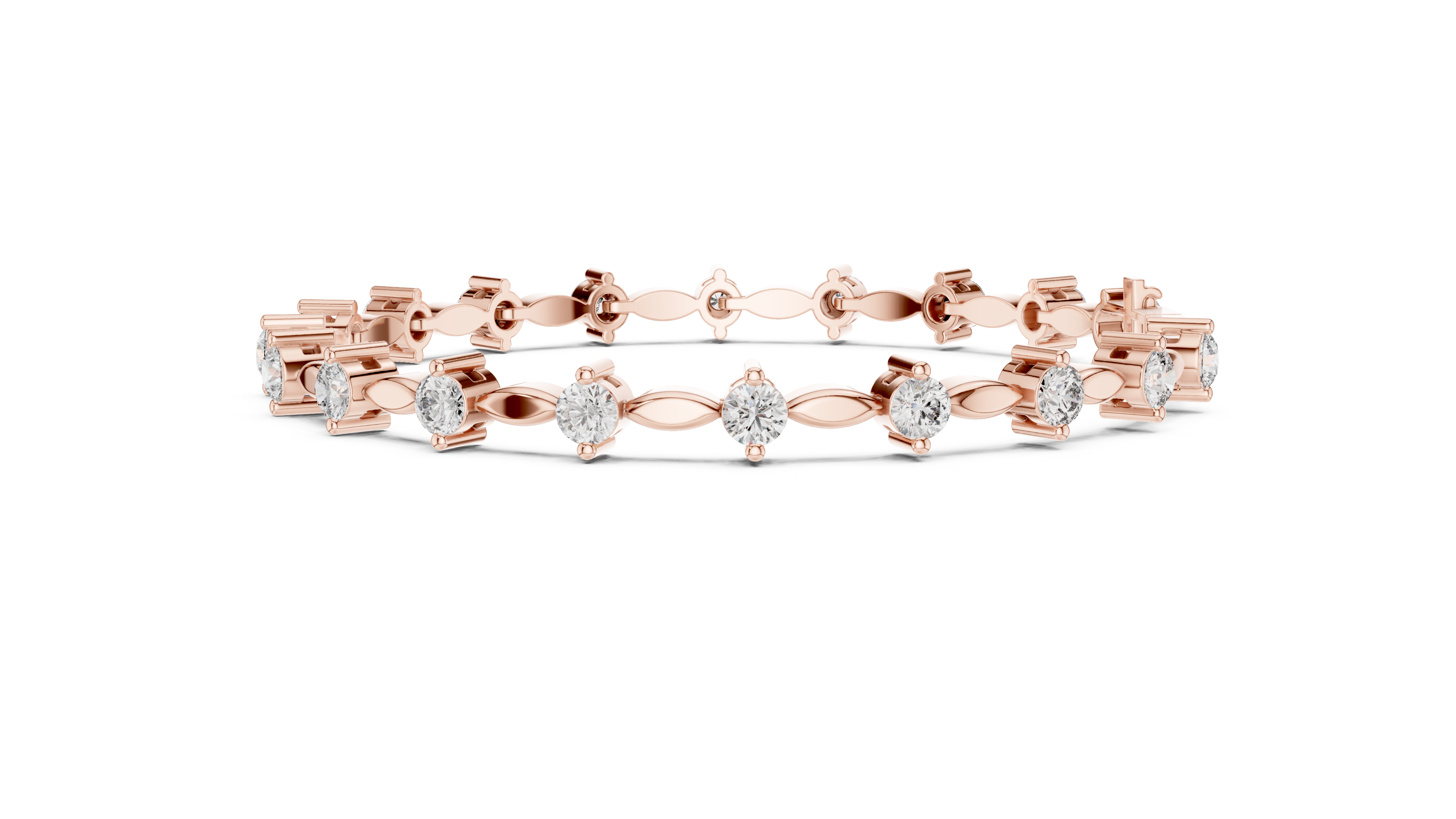 Round Diamond Collet Link Tennis Bracelet (2.09 TCW)