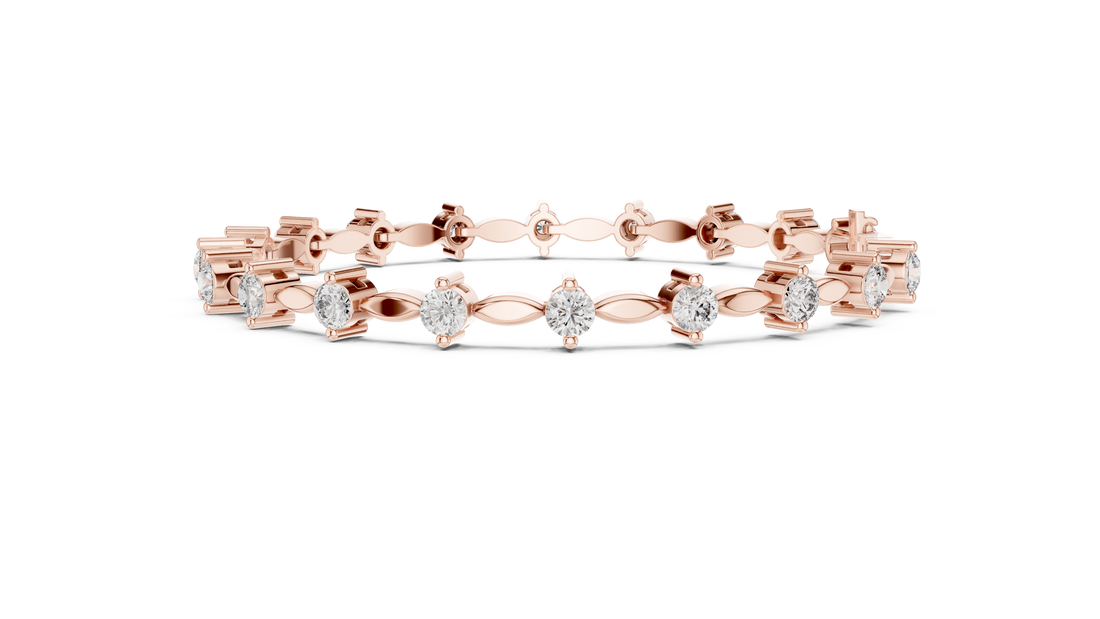 Round Diamond Collet Link Tennis Bracelet (2.09 TCW)