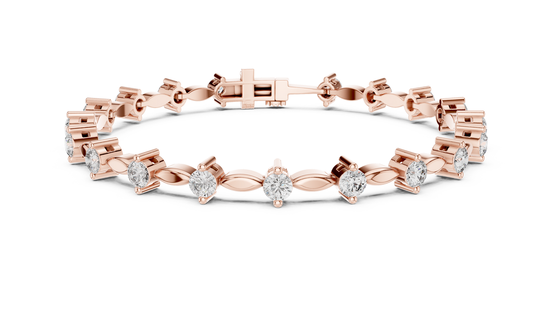Round Diamond Collet Link Tennis Bracelet (2.09 TCW)