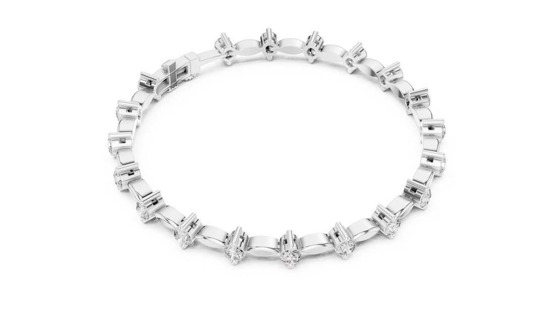 Round Diamond Collet Link Tennis Bracelet (2.09 TCW)