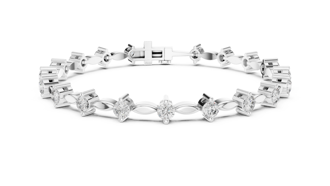 Round Diamond Collet Link Tennis Bracelet (2.09 TCW)