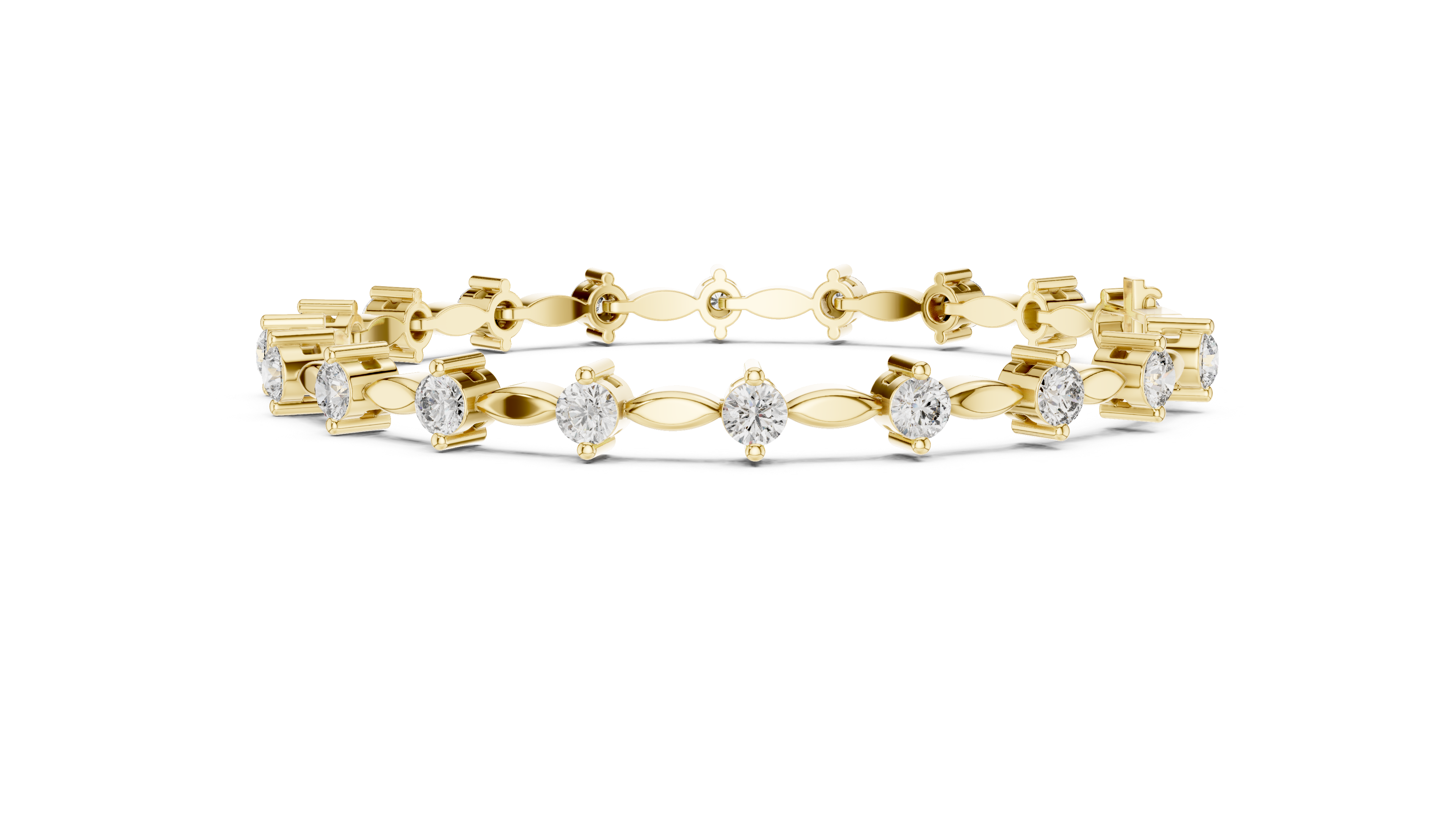 Round Diamond Collet Link Tennis Bracelet (2.09 TCW)