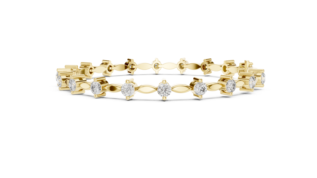 Round Diamond Collet Link Tennis Bracelet (2.09 TCW)