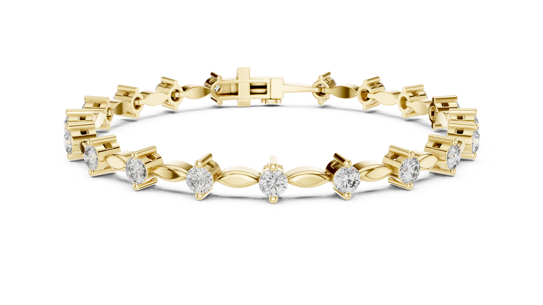 Round Diamond Collet Link Tennis Bracelet (2.09 TCW)