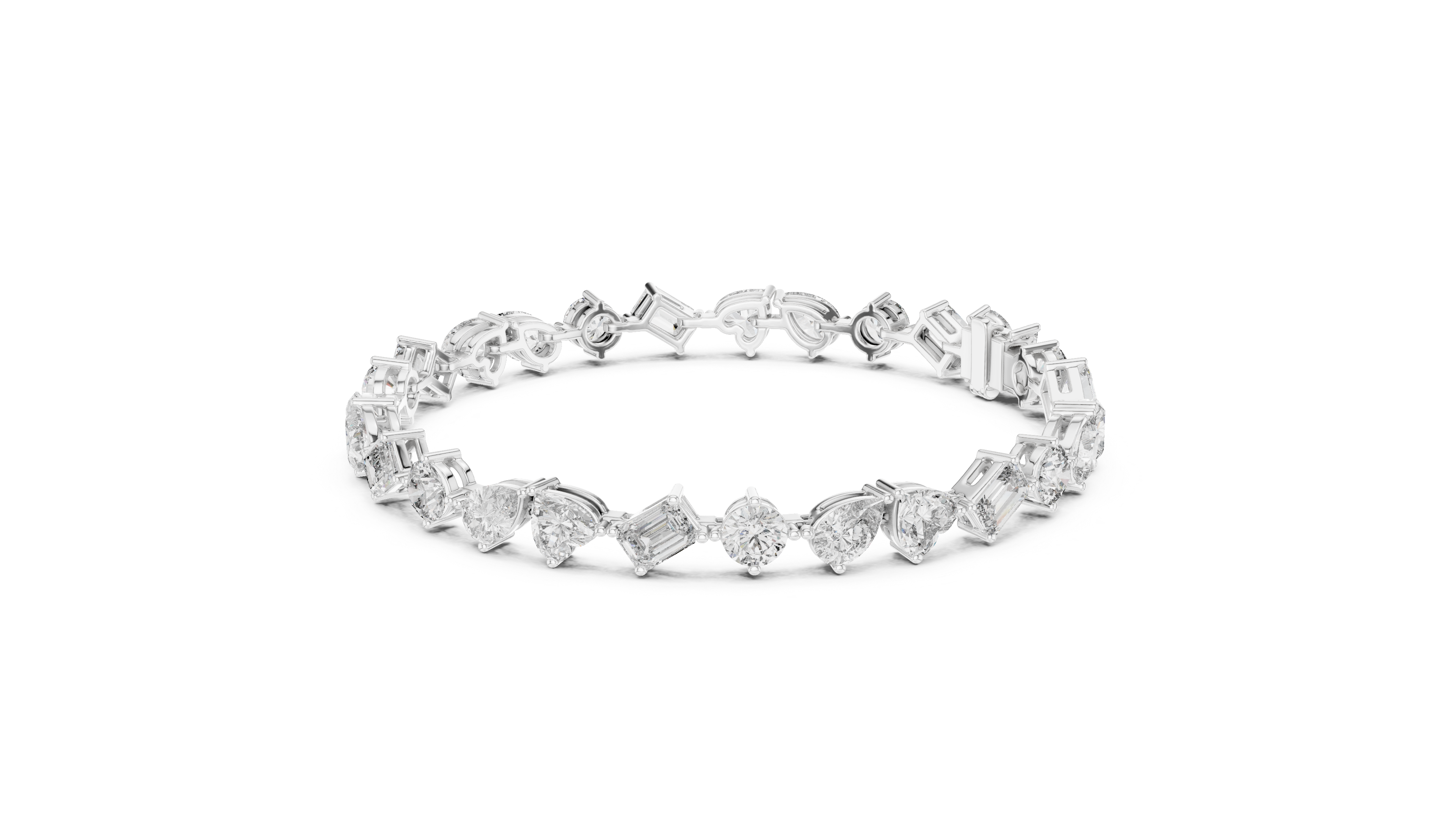 Multi-Shape Fancy Cut Diamond Tennis Bracelet (2.80 TCW)