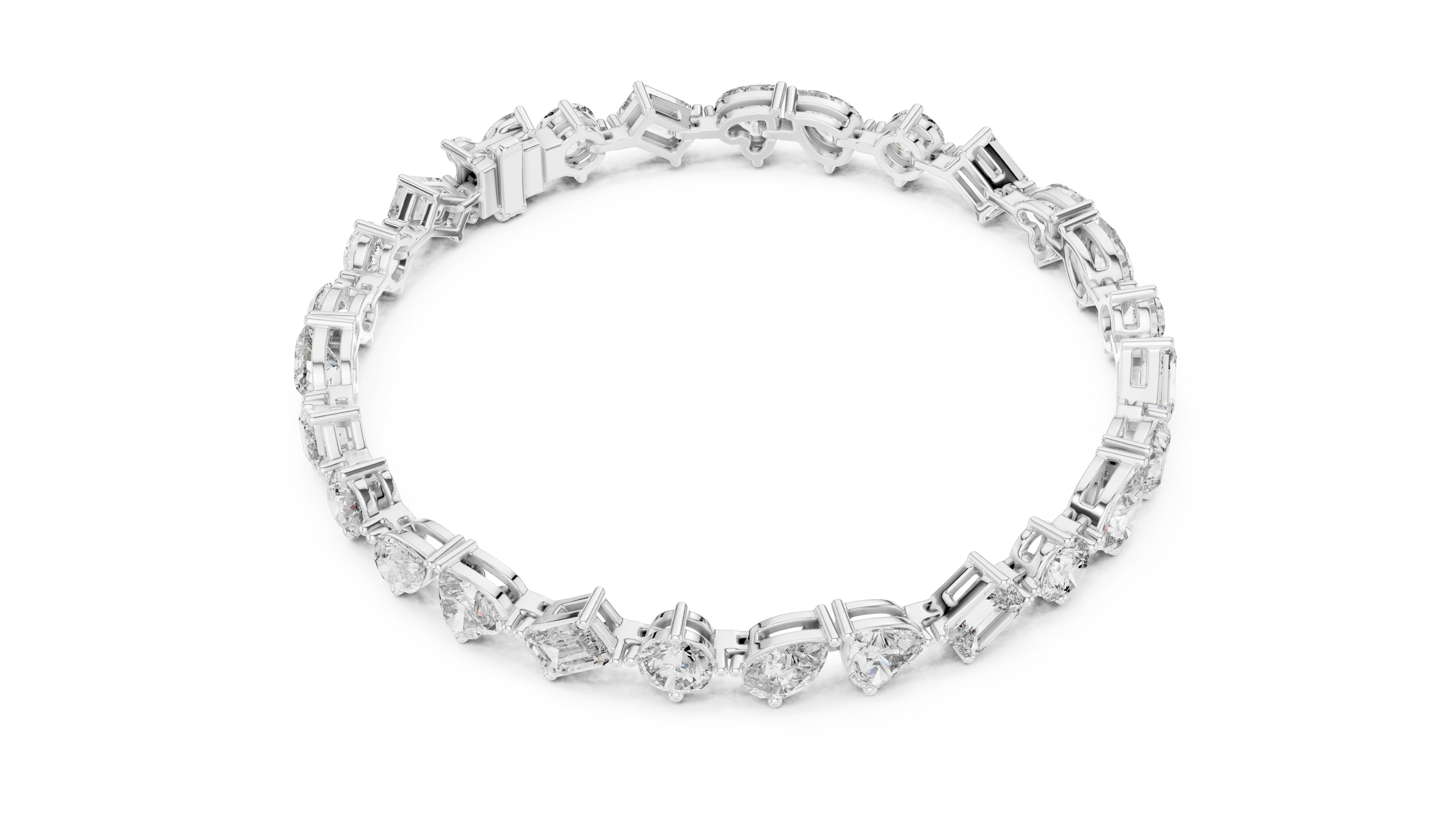 Multi-Shape Fancy Cut Diamond Tennis Bracelet (2.80 TCW)