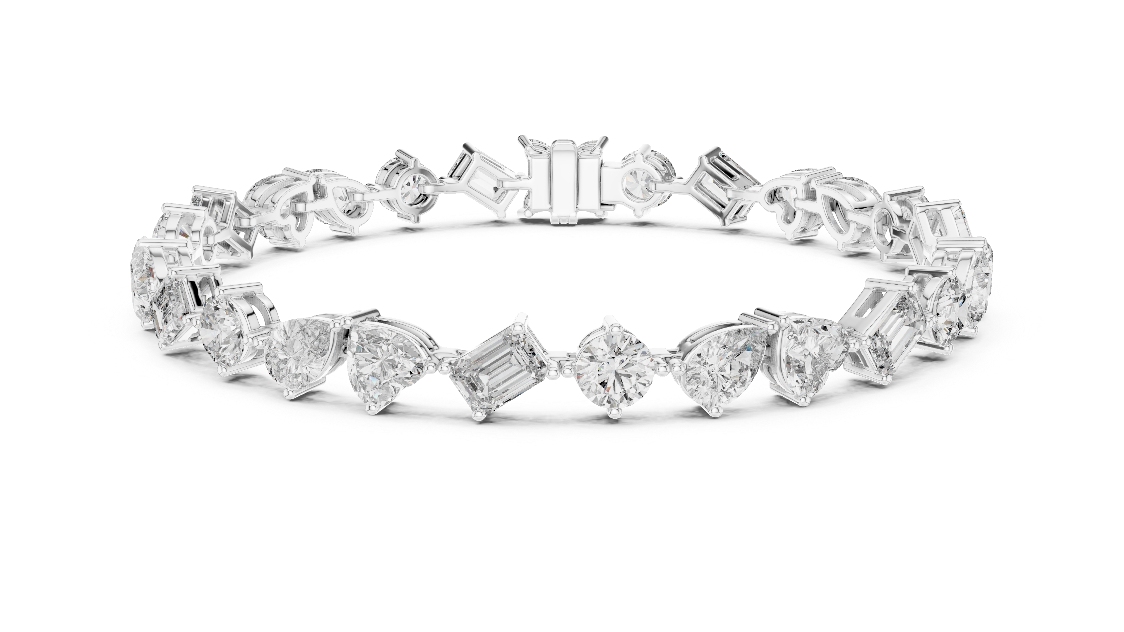 Multi-Shape Fancy Cut Diamond Tennis Bracelet (2.80 TCW)