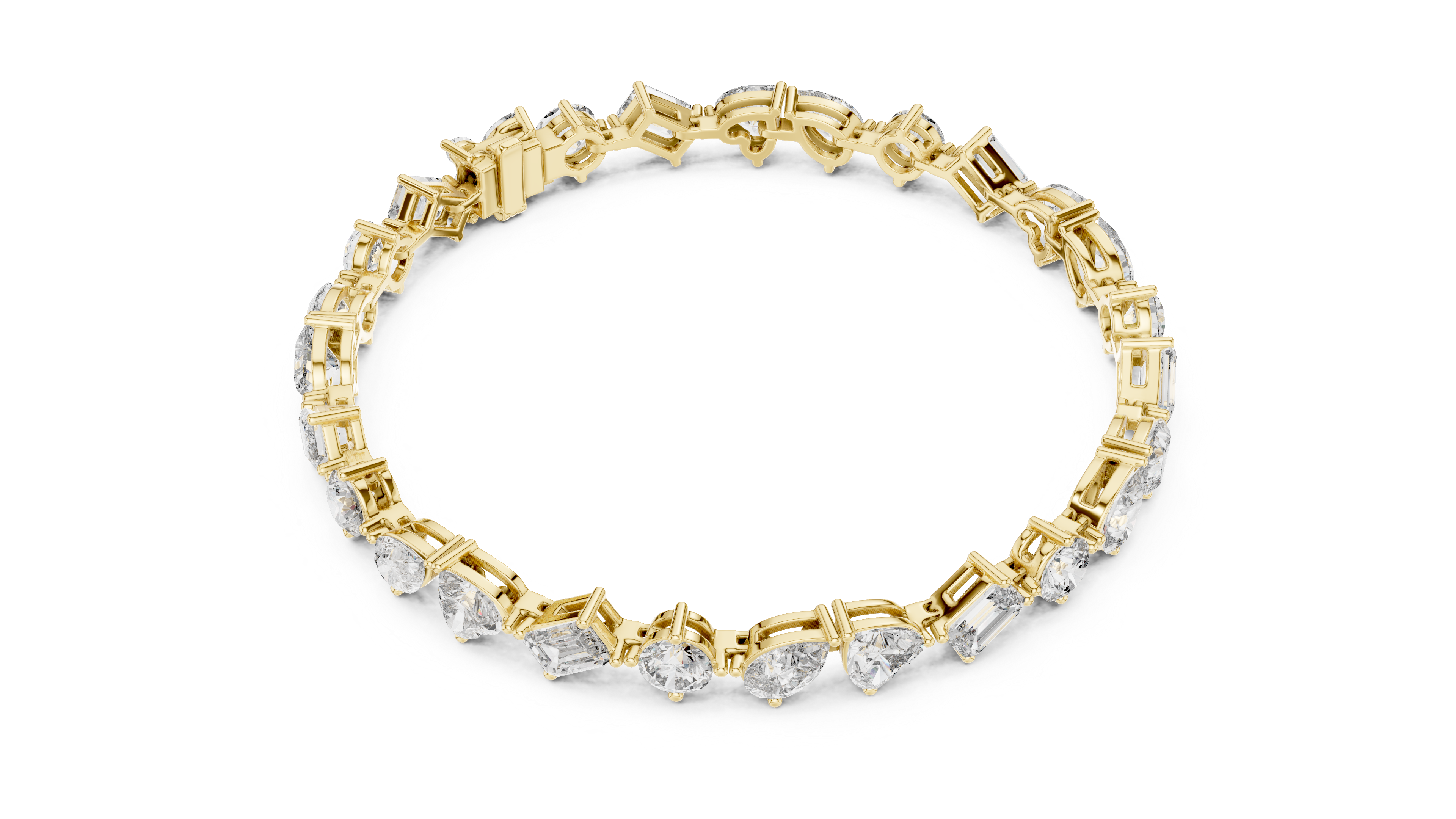 Multi-Shape Fancy Cut Diamond Tennis Bracelet (2.80 TCW)