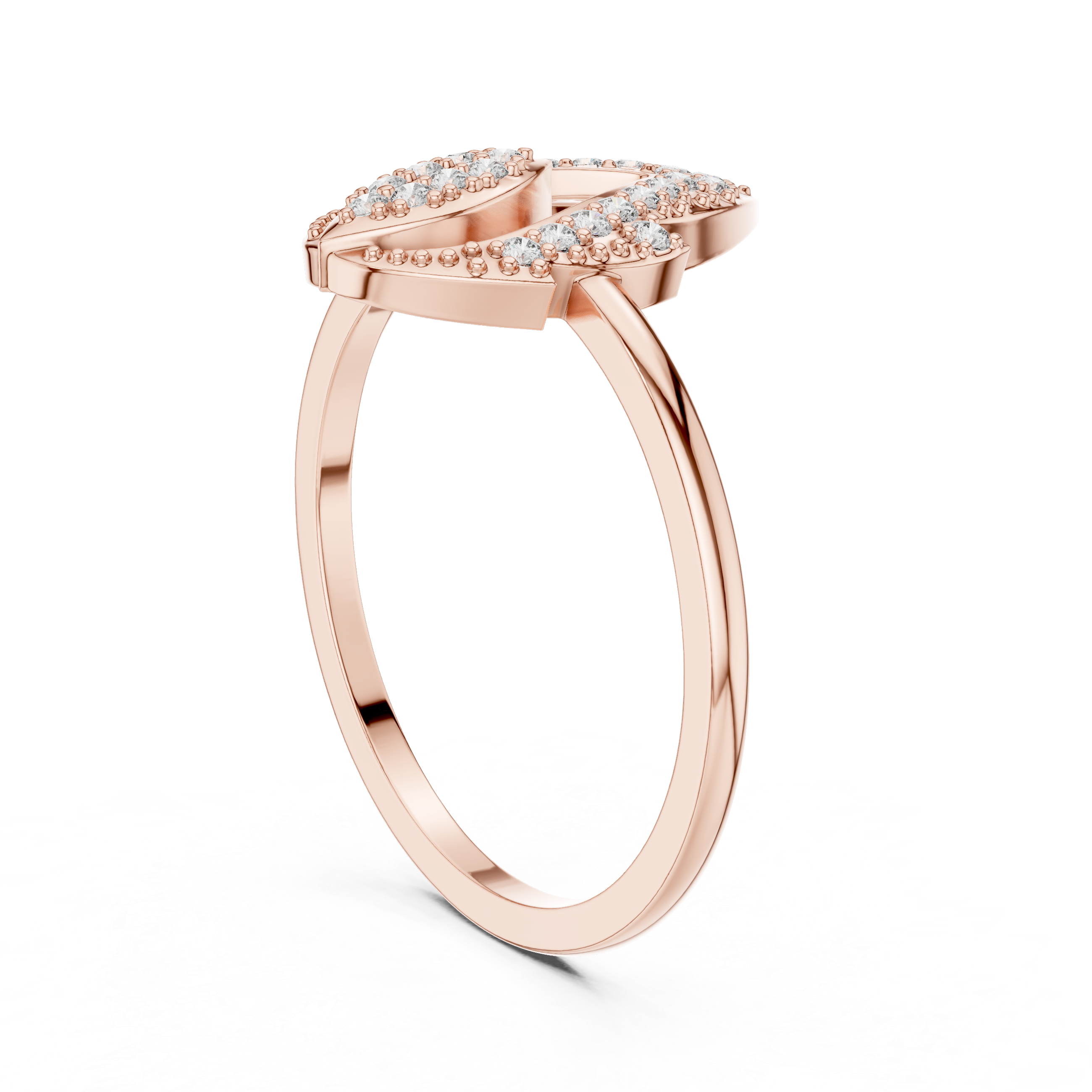 Pear-Shaped Split Halo Ring with Cluster Core