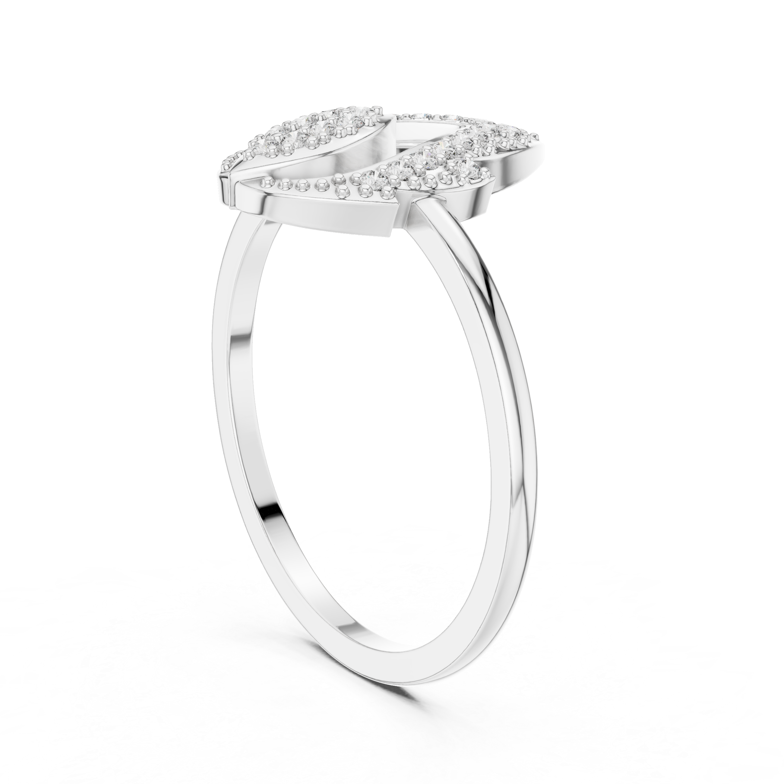 Pear-Shaped Split Halo Ring with Cluster Core