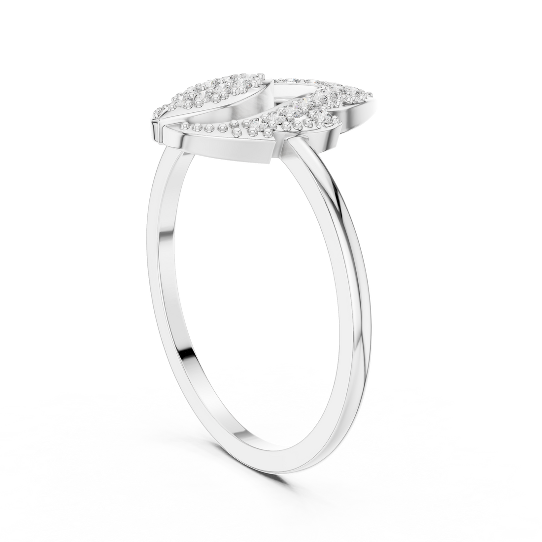 Pear-Shaped Split Halo Ring with Cluster Core