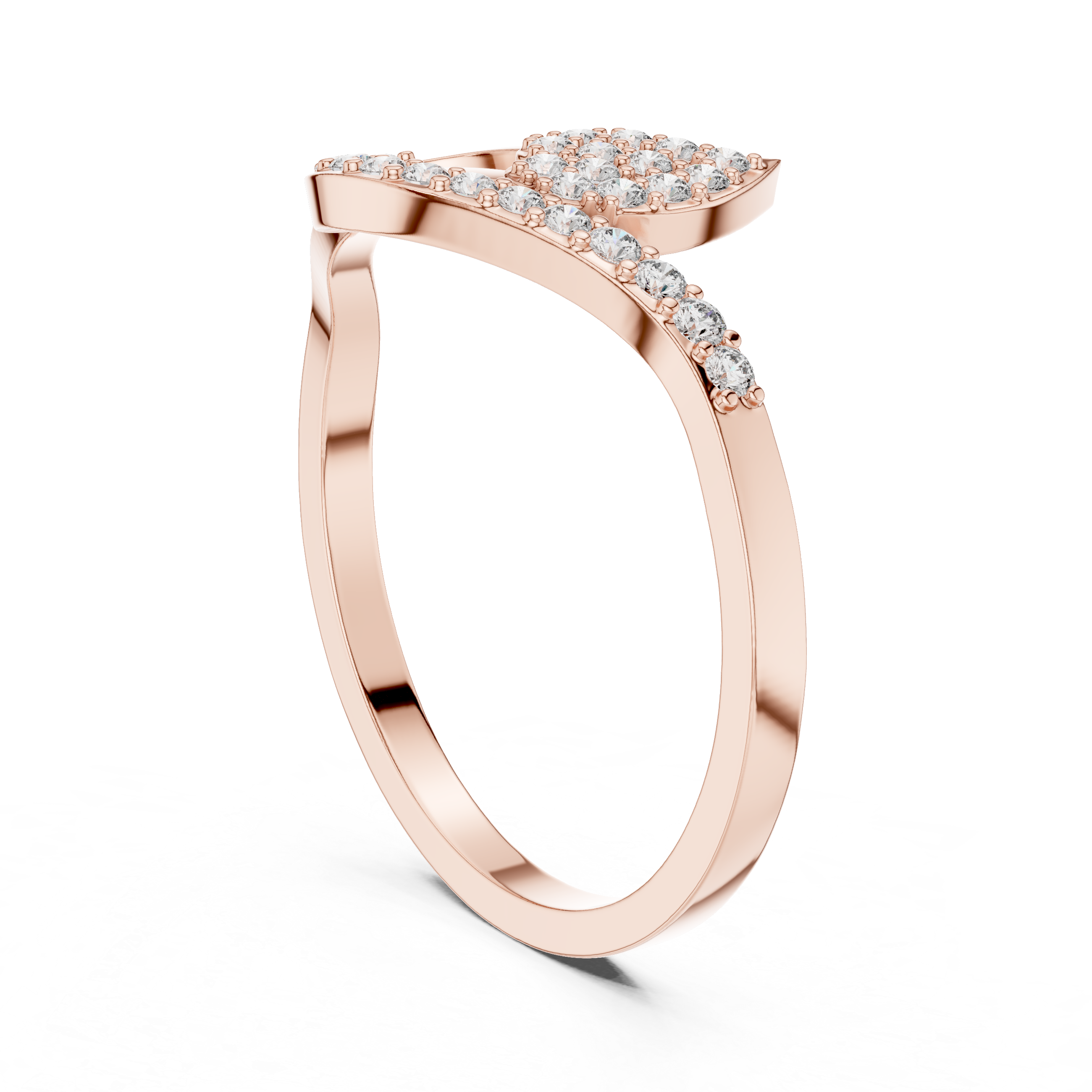 Pear-Shaped Split Halo Ring with Cluster Core