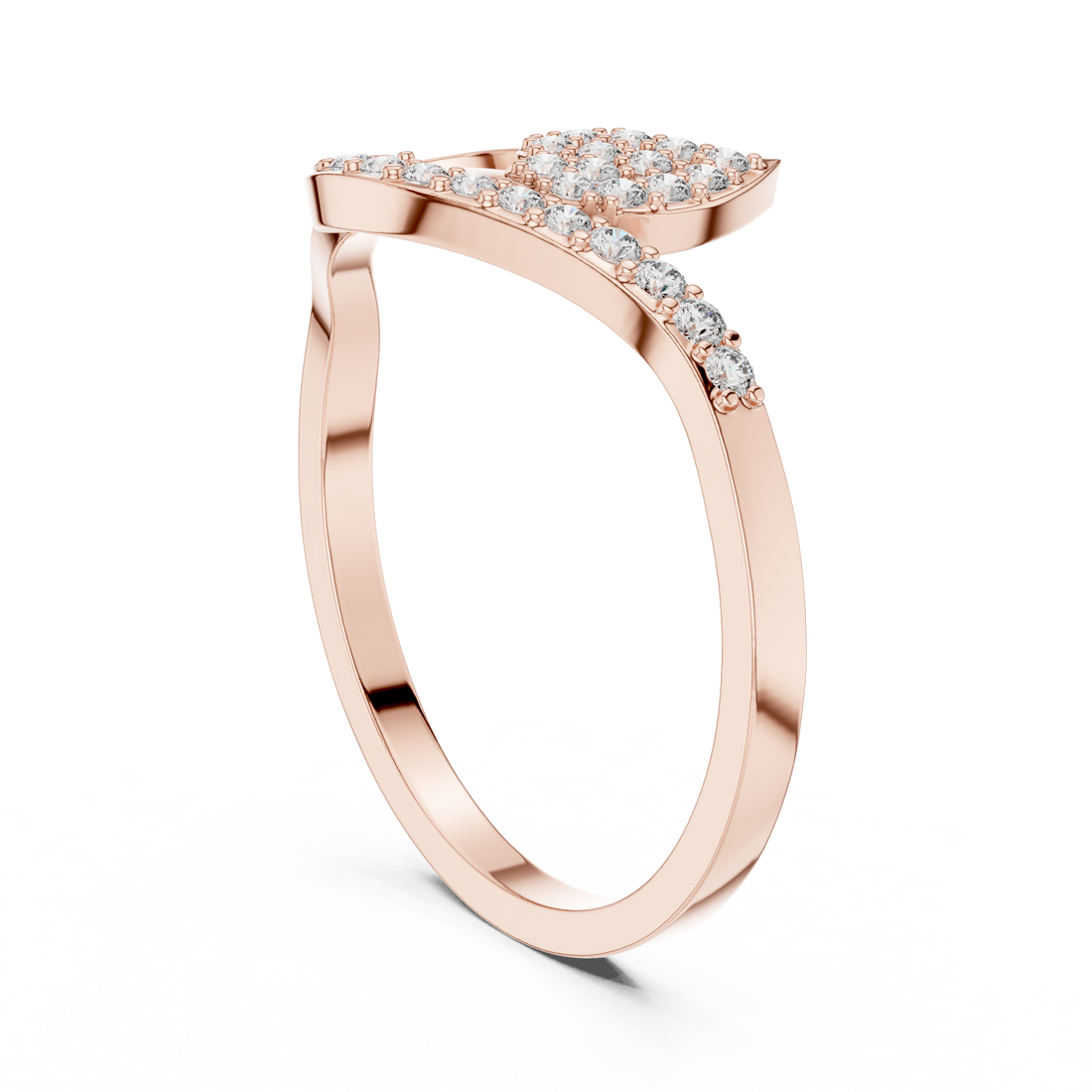 Pear-Shaped Split Halo Ring with Cluster Core