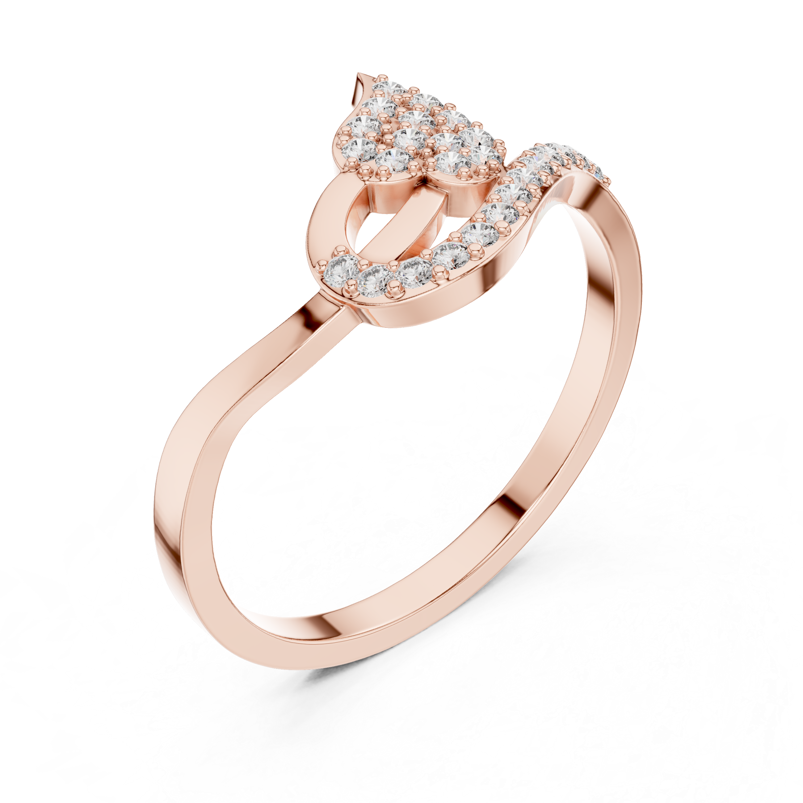 Pear-Shaped Split Halo Ring with Cluster Core